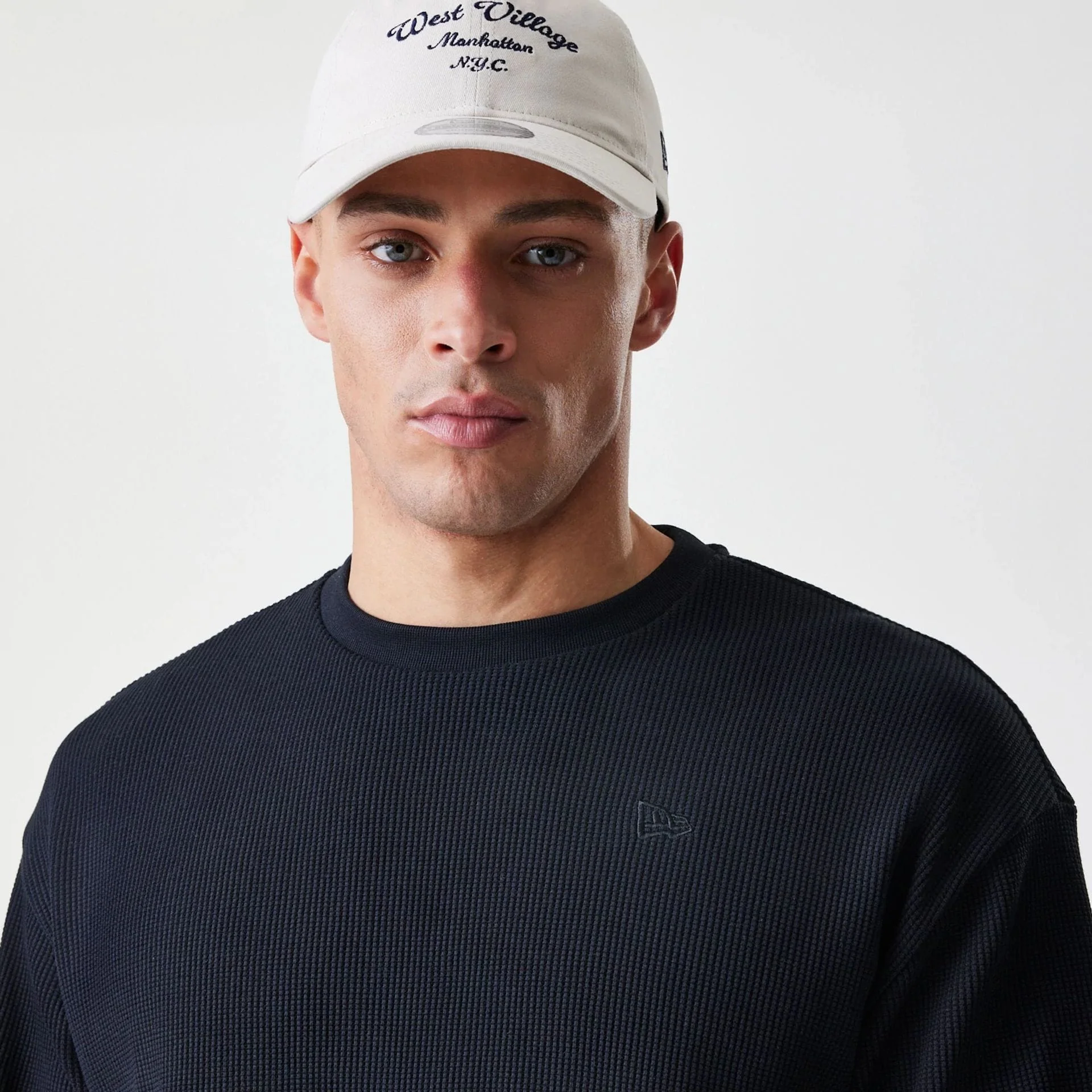 New Era Waffle Black Long Sleeve T-Shirt - Image 4