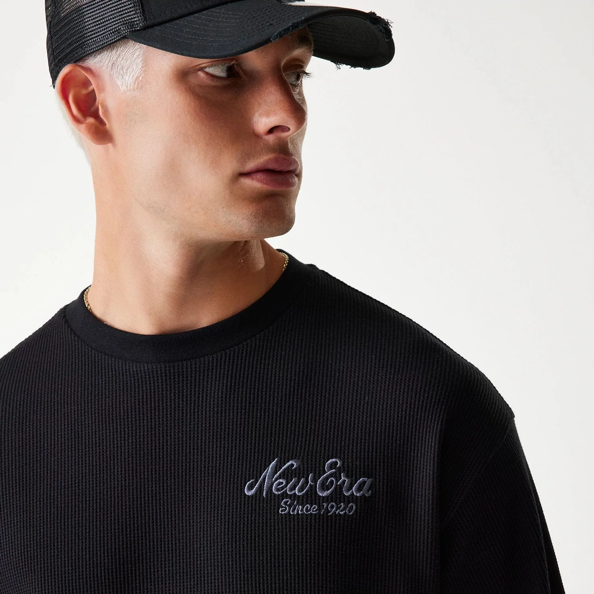 New Era Waffle Black Oversized T-Shirt - Image 5