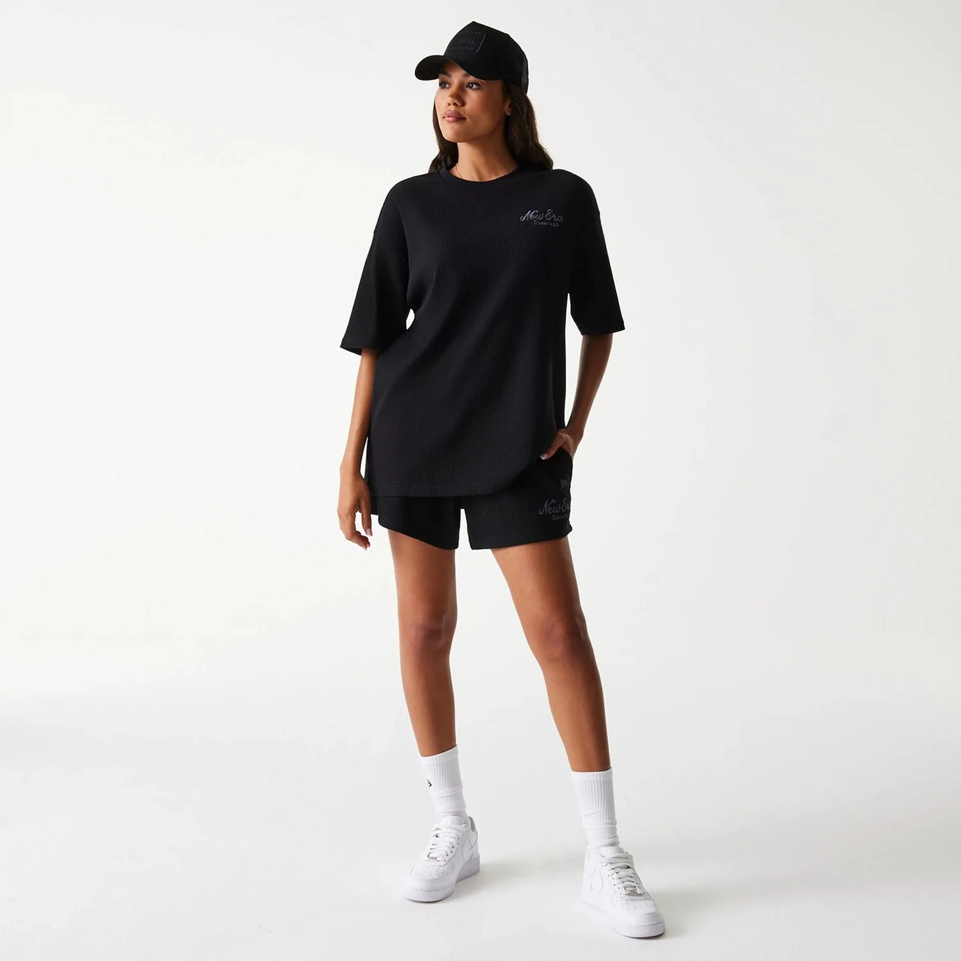 New Era Waffle Black Oversized T-Shirt - Image 6