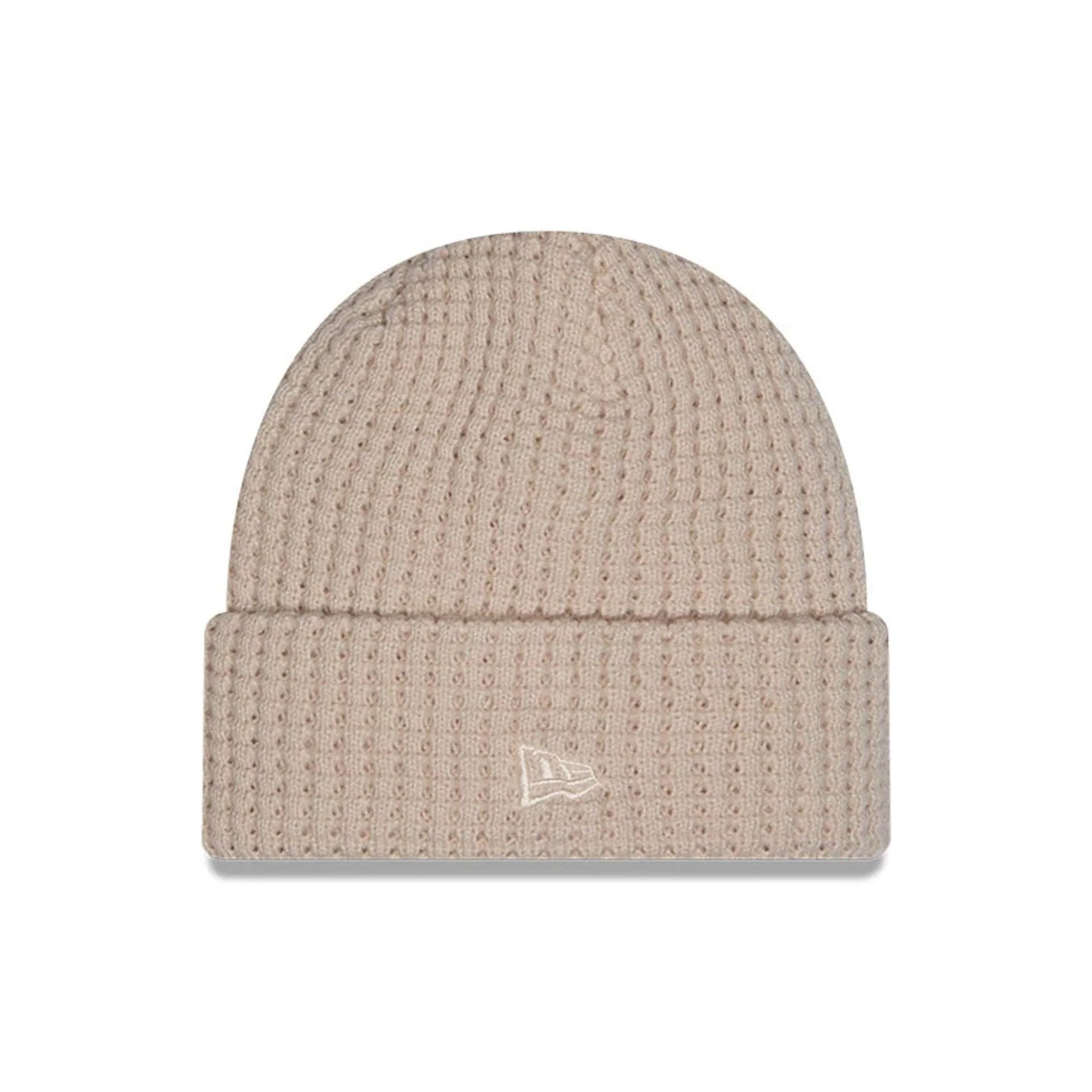 New Era Waffle Knit Light Beige Cuff knit Beanie Hat - Image 2