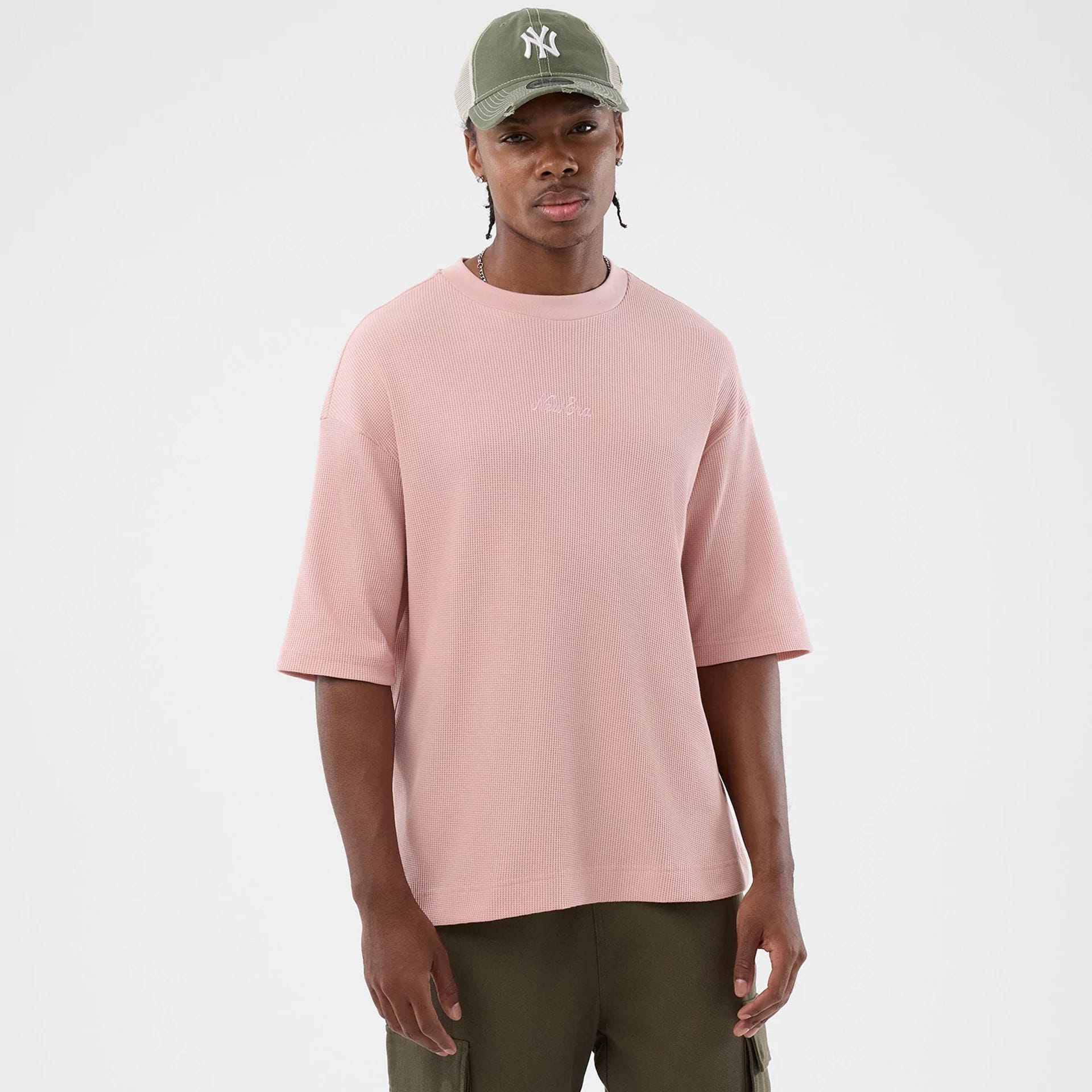 New Era Waffle Pastel Pink T-Shirt - Image 3
