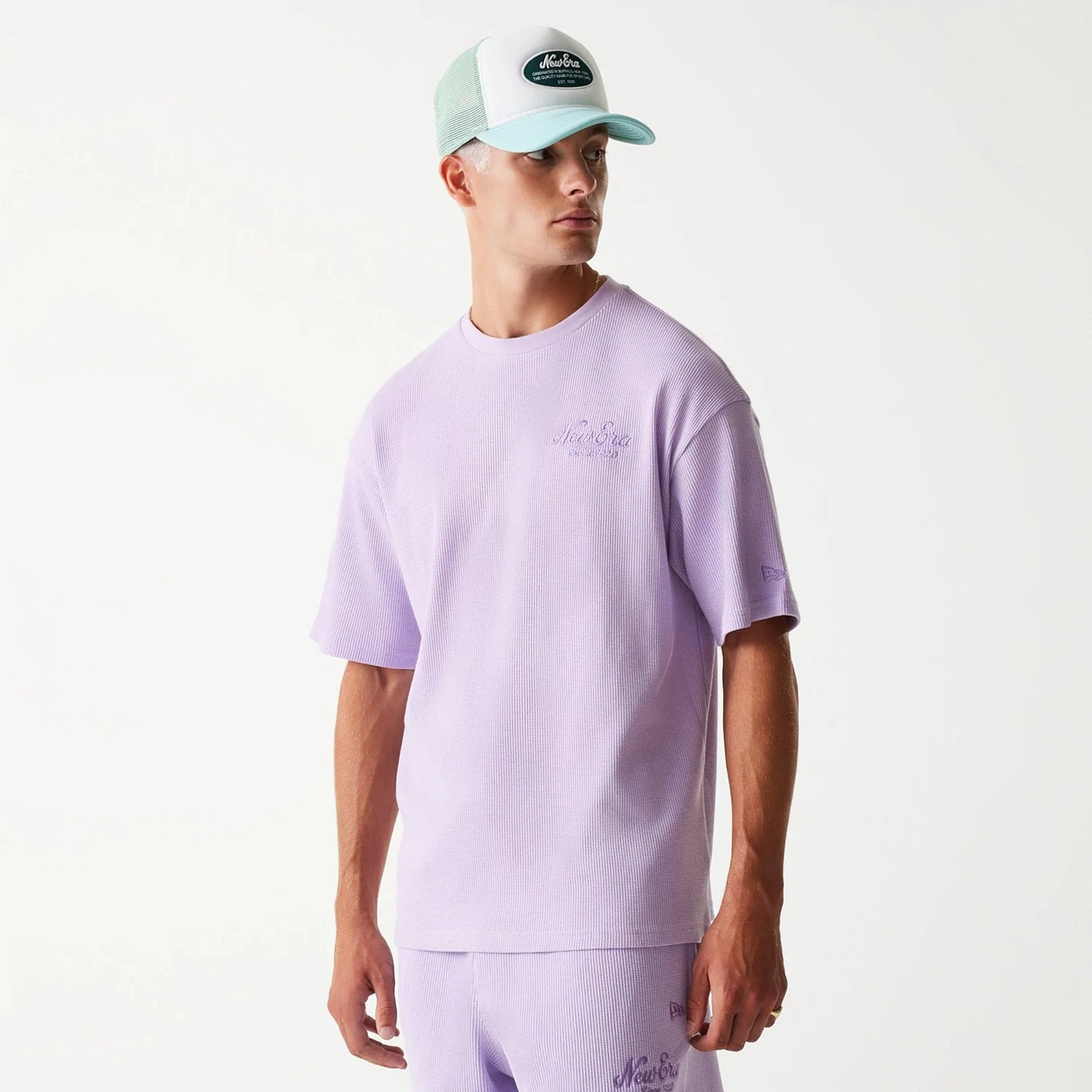 New Era Waffle Pastel Purple Oversized T-Shirt - Image 3