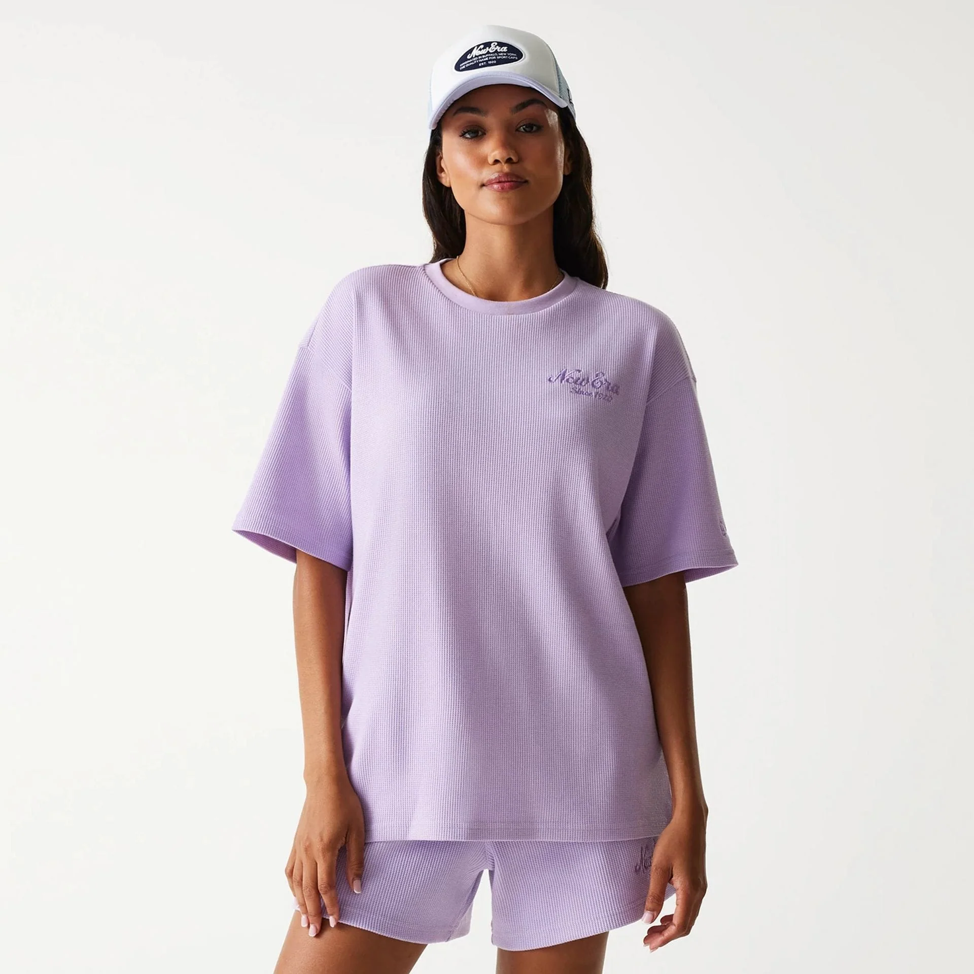 New Era Waffle Pastel Purple Oversized T-Shirt - Image 4