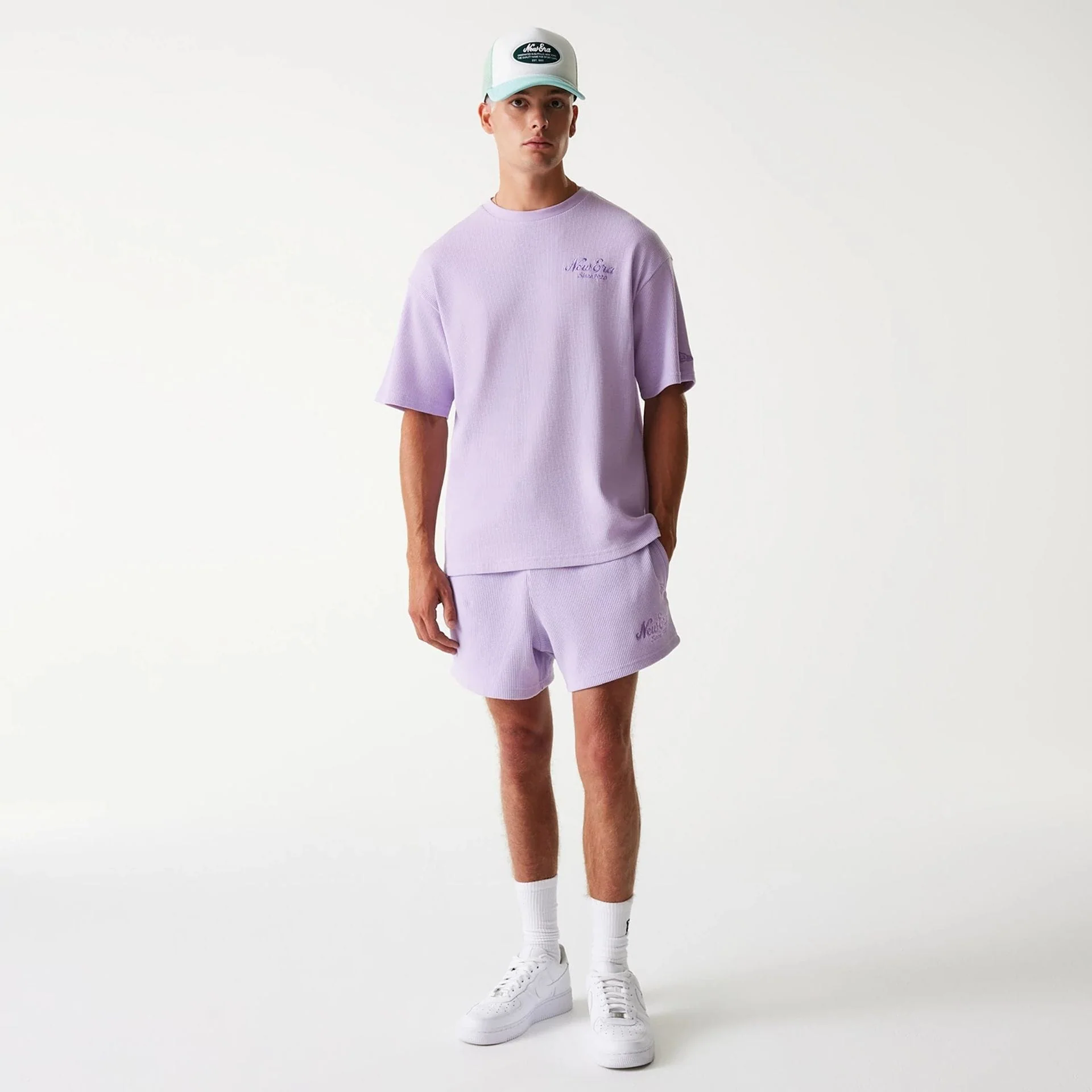 New Era Waffle Pastel Purple Oversized T-Shirt - Image 8