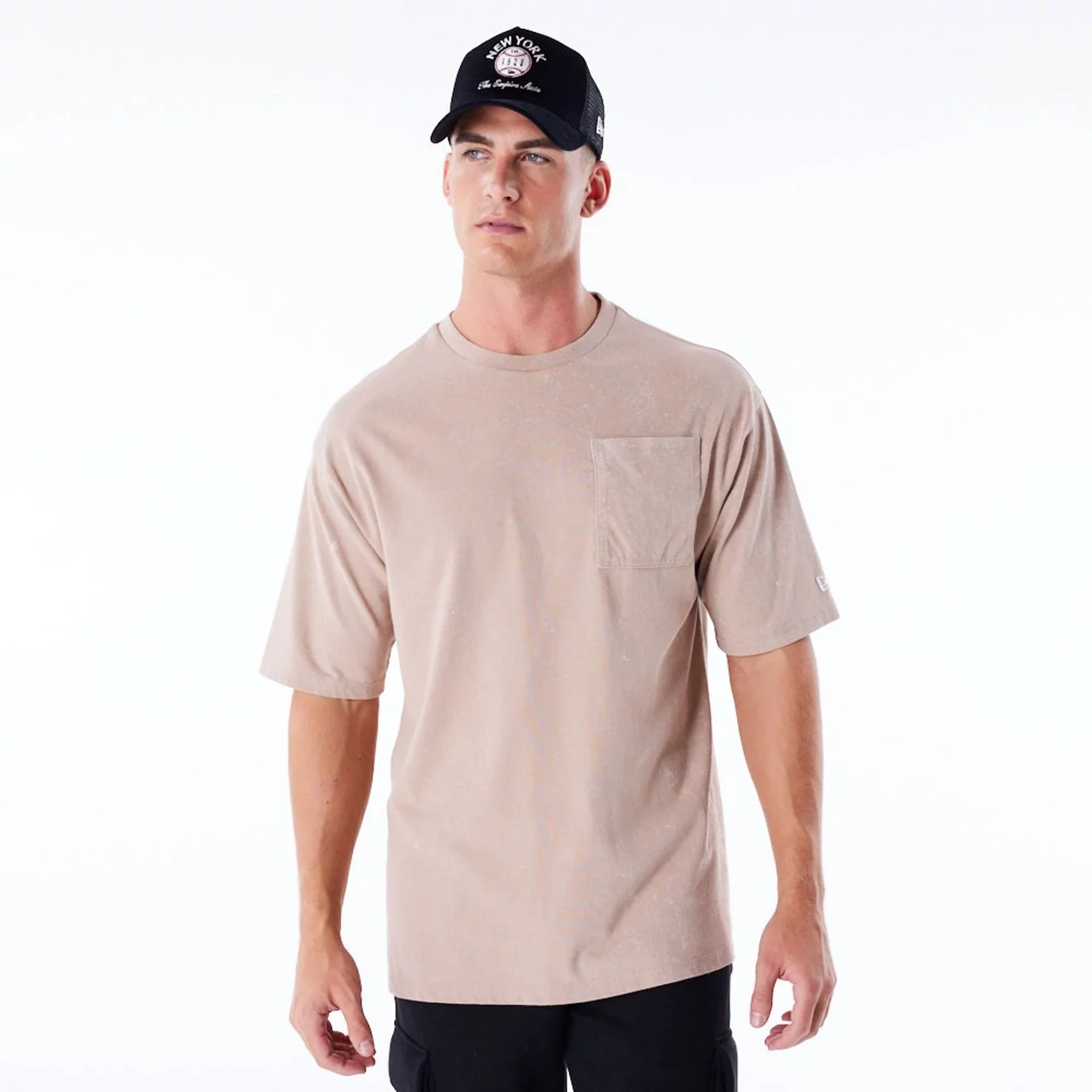 New Era Wash Beige Oversized T-Shirt - Image 9