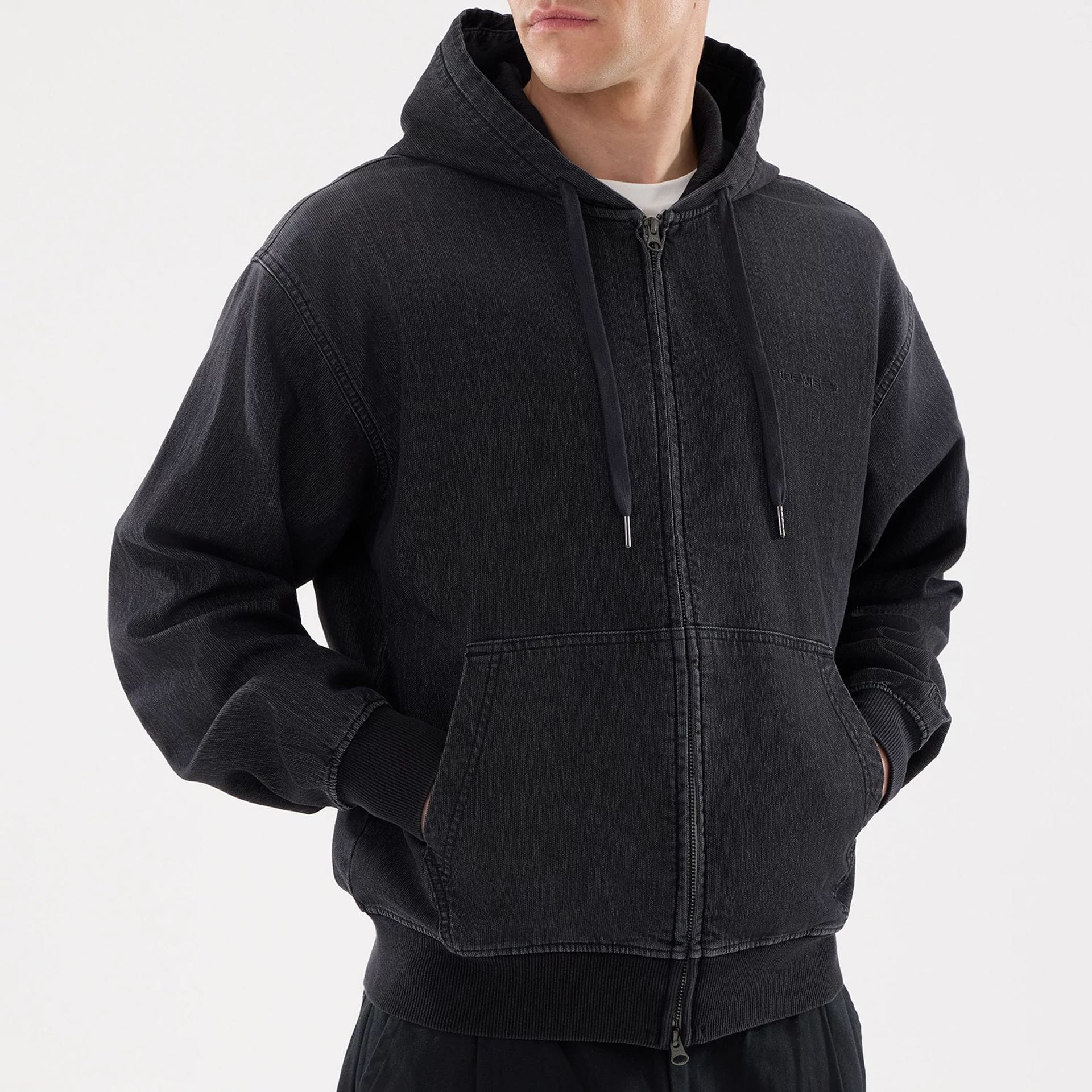 New Era Washed Black Full Zip Hoodie - Image 3