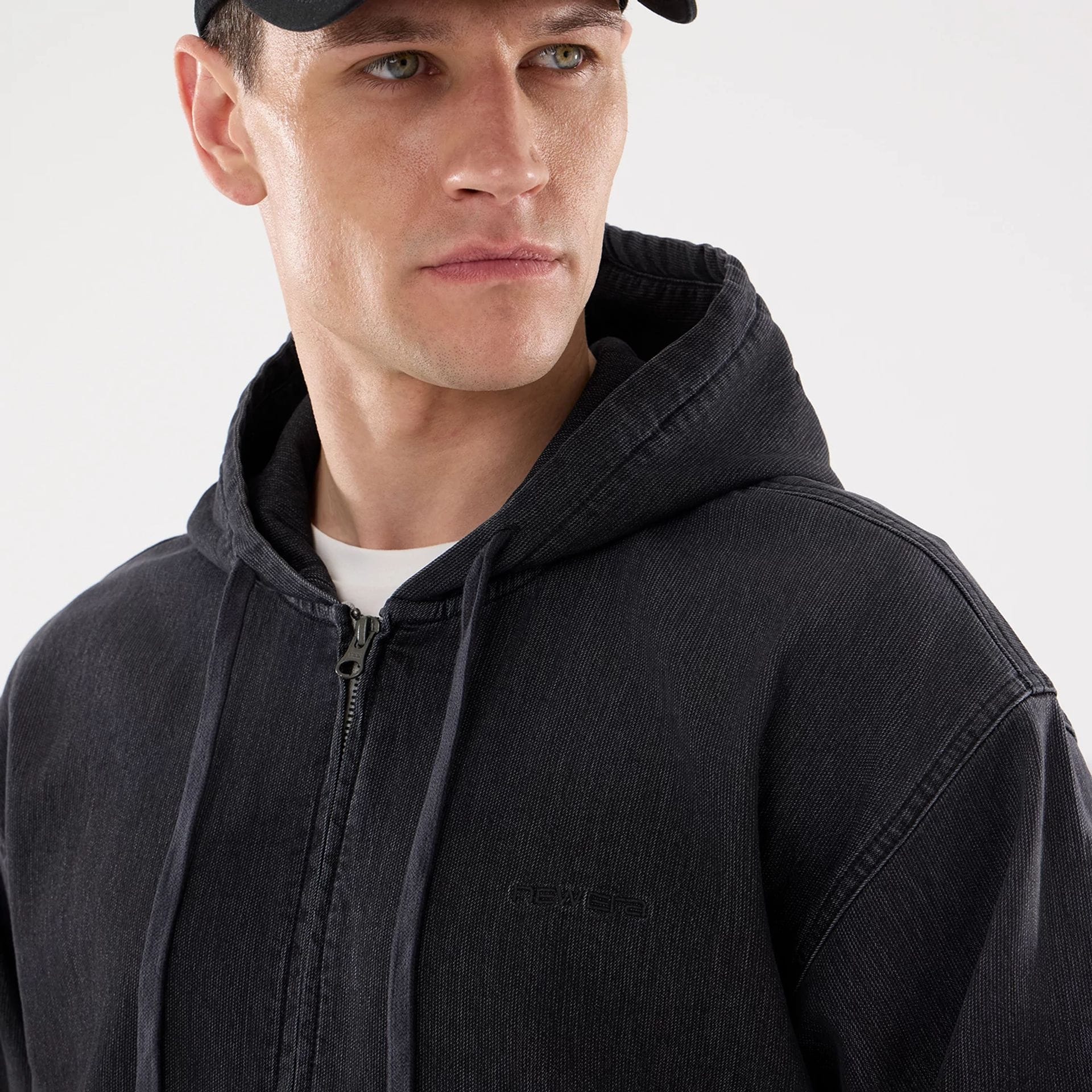 New Era Washed Black Full Zip Hoodie - Image 4