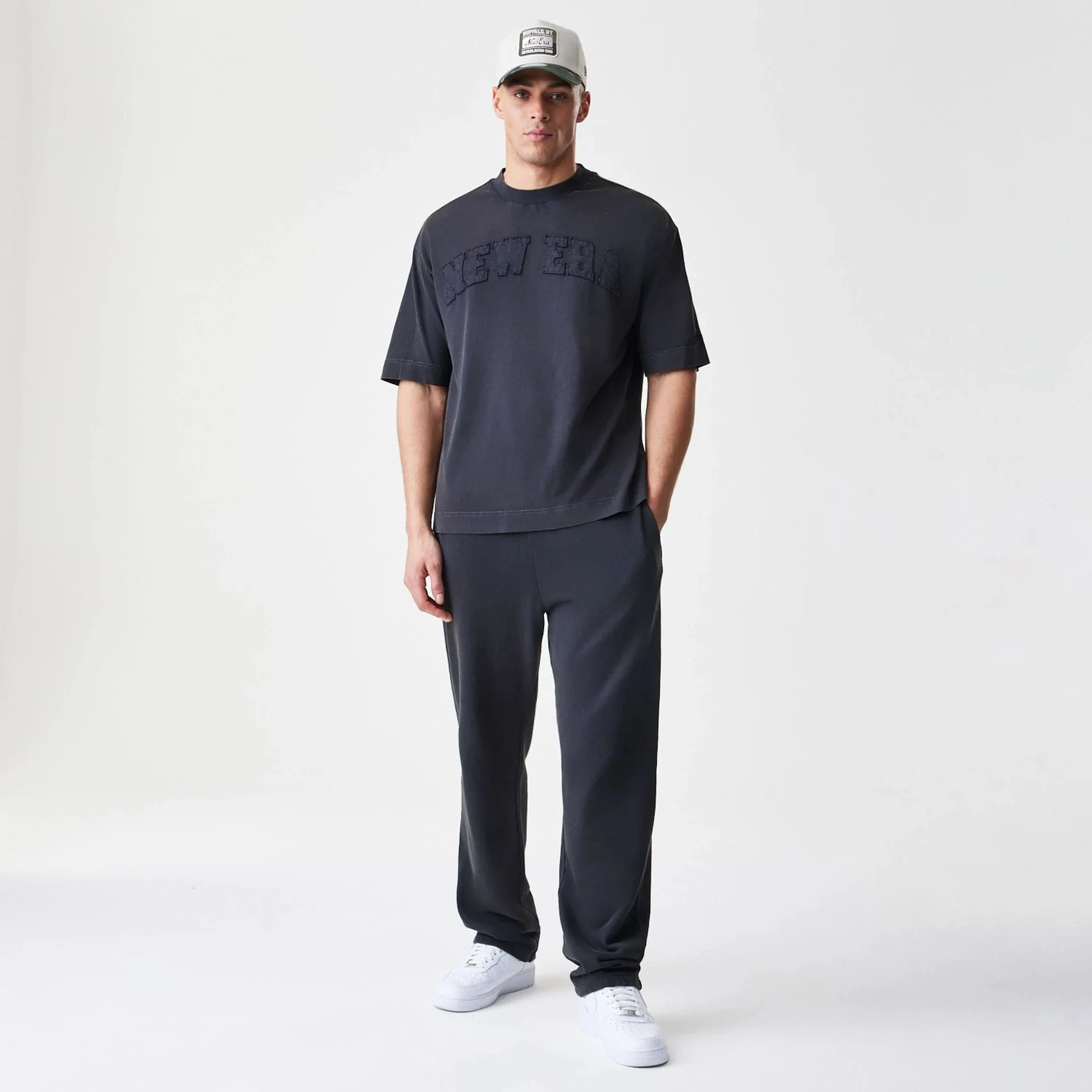 New Era Washed Black Straight Leg Joggers - Image 8