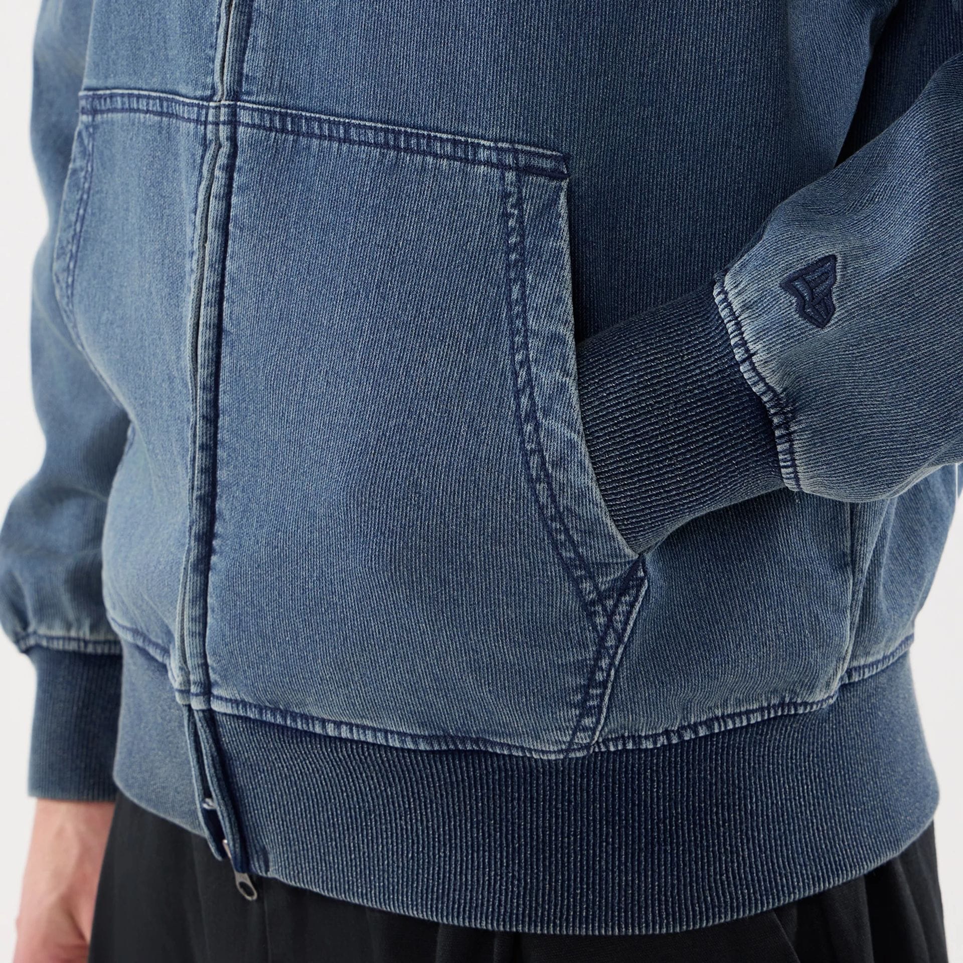 New Era Washed Blue Full Zip Hoodie - Image 5