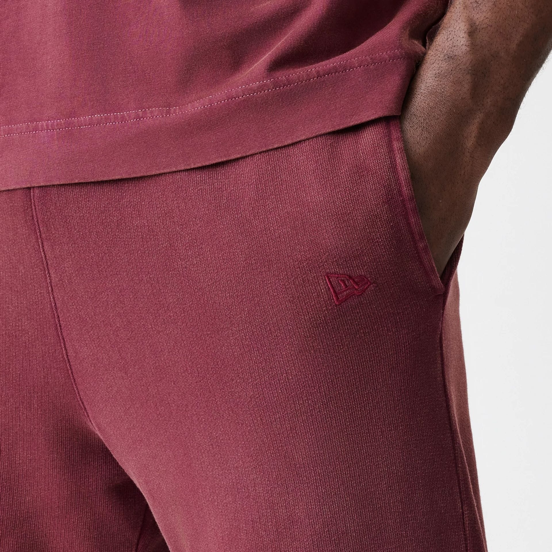 New Era Washed Dark Red Straight Leg Joggers - Image 5