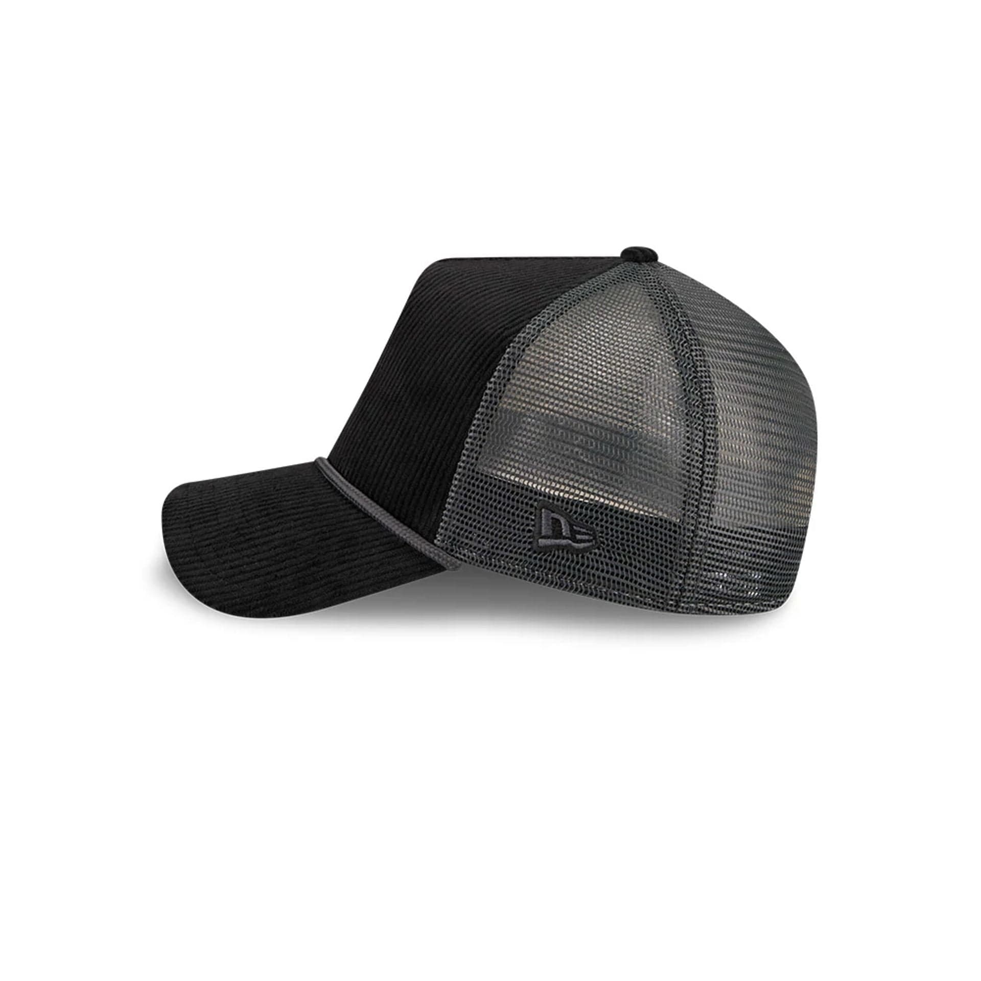 New Era Wide Cord Black 9FORTY A-Frame Trucker Adjustable Cap - Image 4