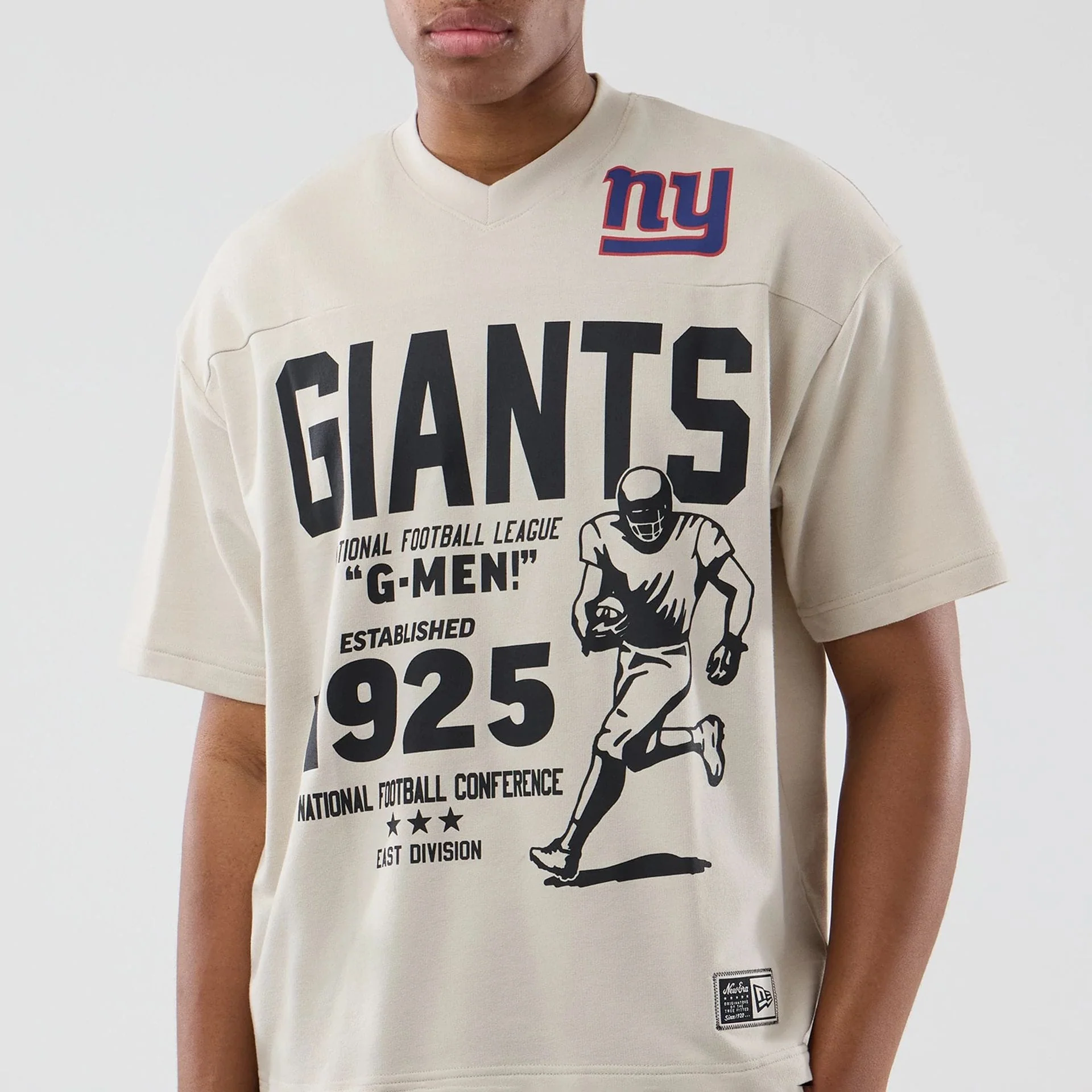 New York Giants NFL Throwback Prep Light Beige T-Shirt - Image 3
