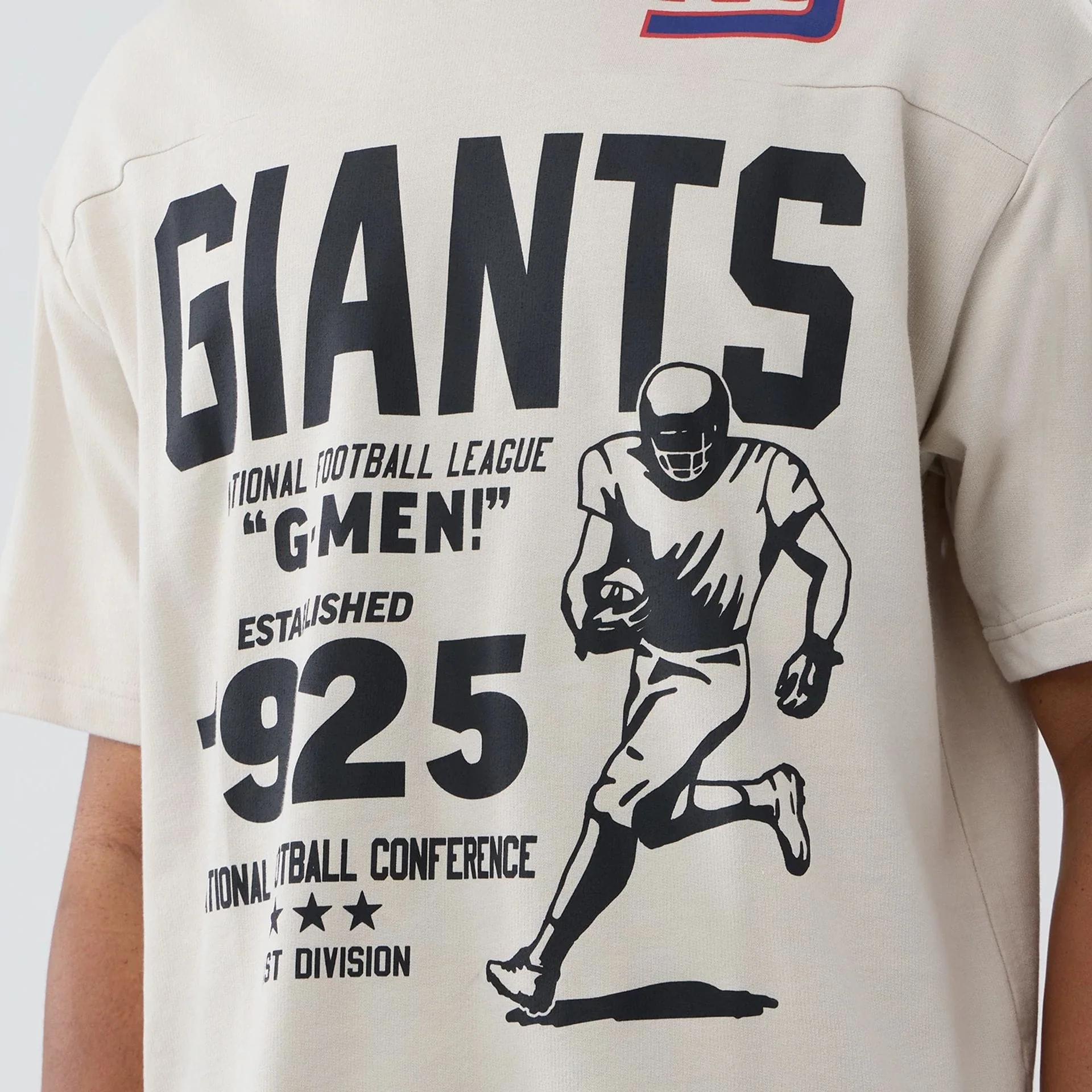 New York Giants NFL Throwback Prep Light Beige T-Shirt - Image 5