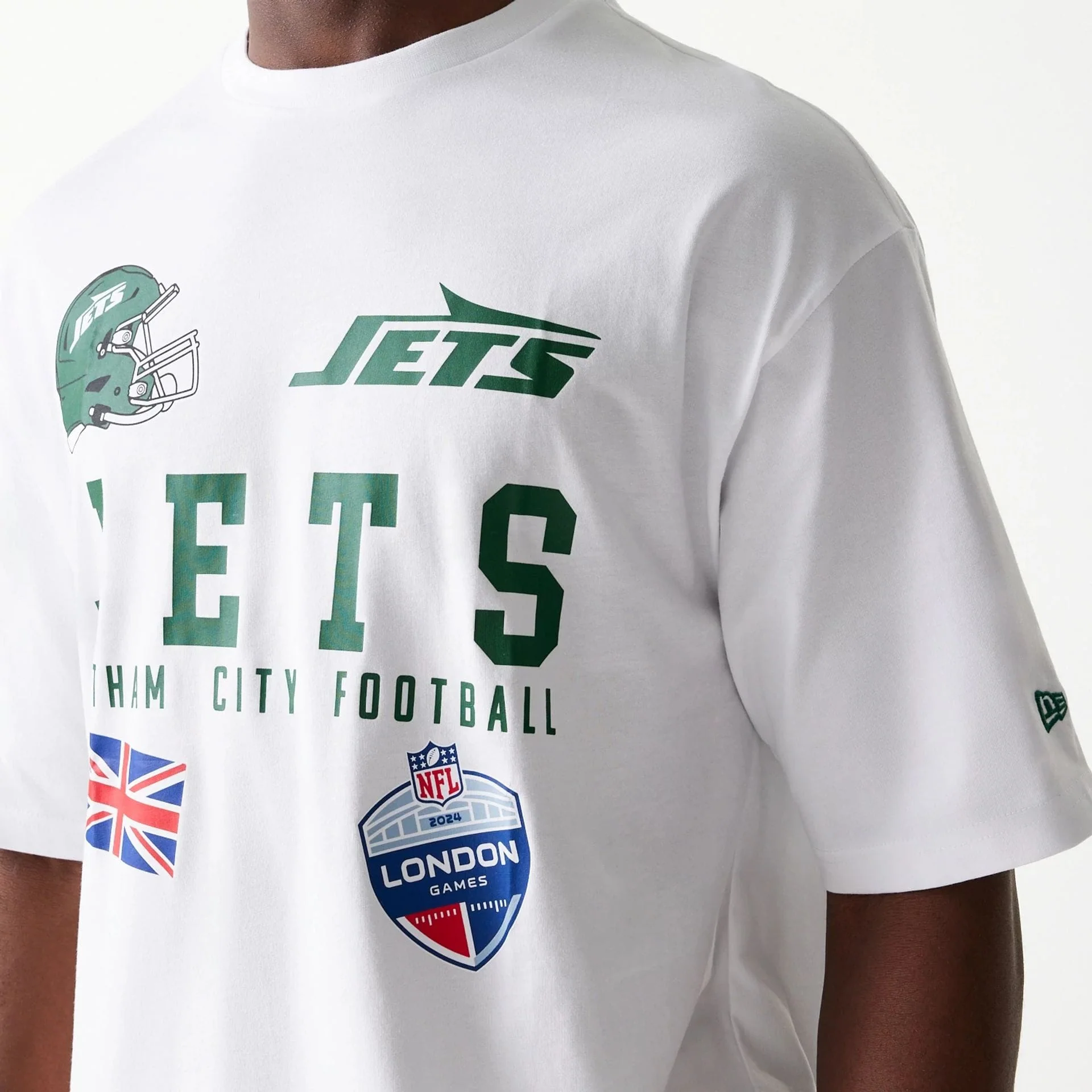 New York Jets NFL Games Collegiate White Oversized T-Shirt - Image 3