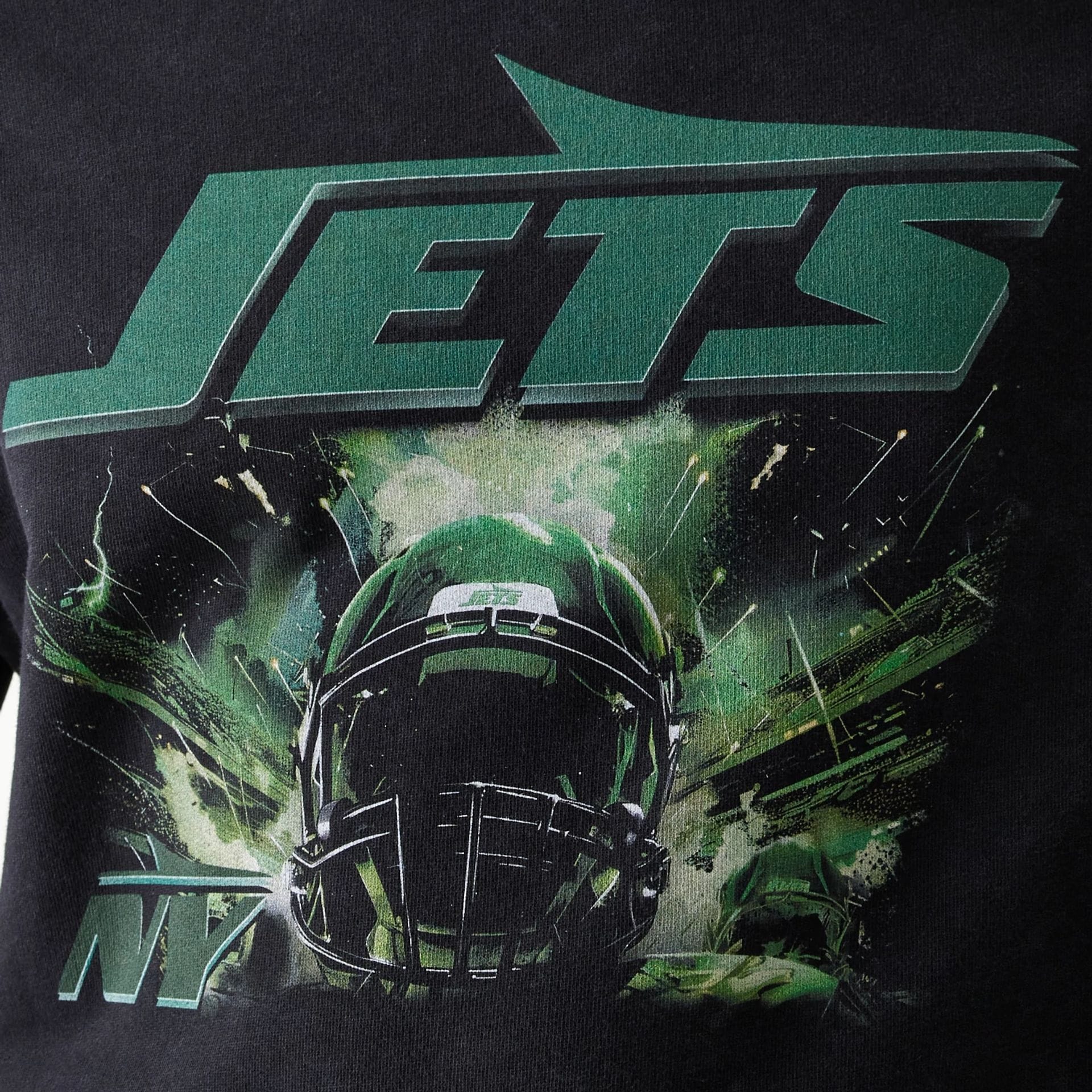 New York Jets NFL Games Premium Apparel Black Oversized Pullover Hoodie - Image 5