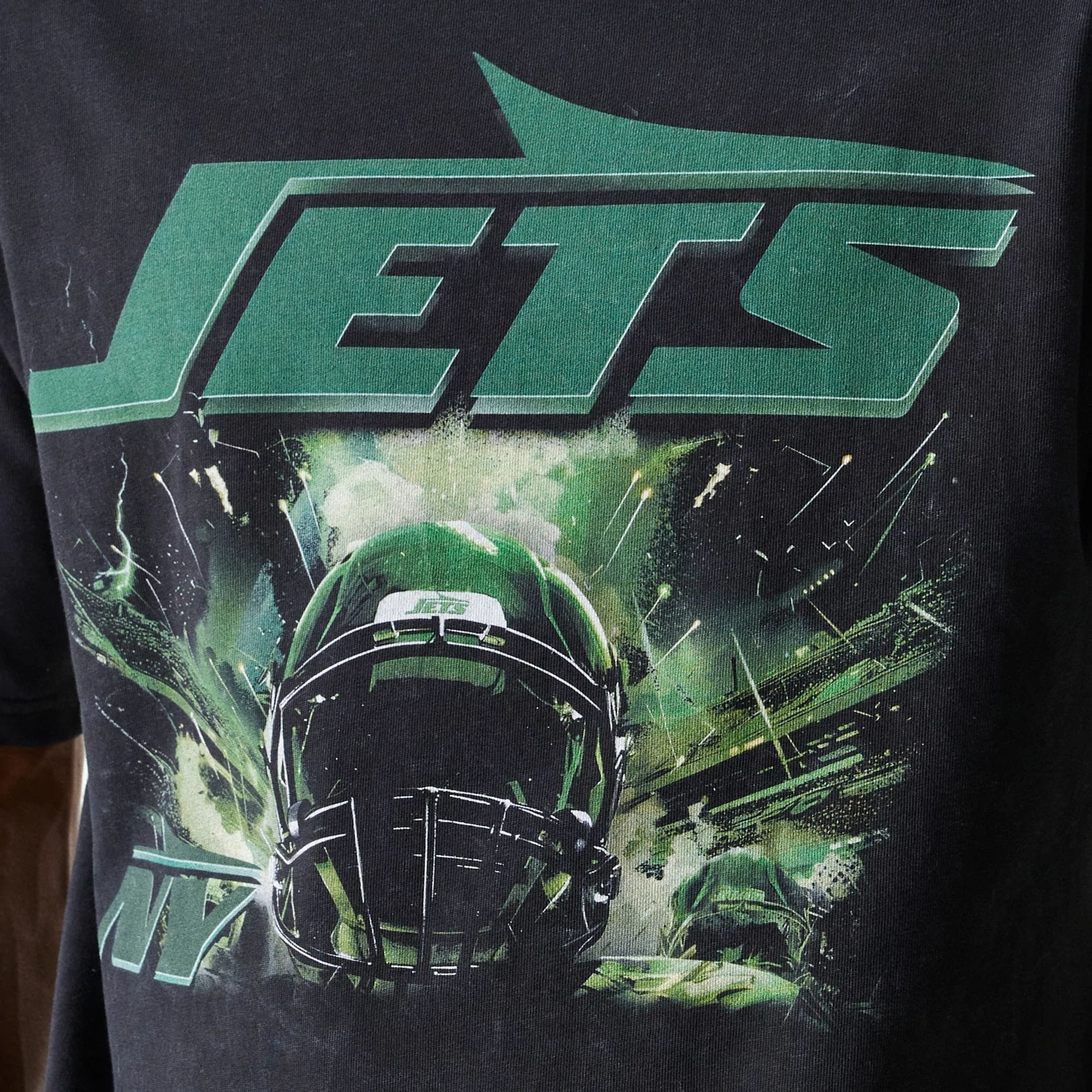 New York Jets NFL Games Premium Apparel Black Oversized T-Shirt - Image 5