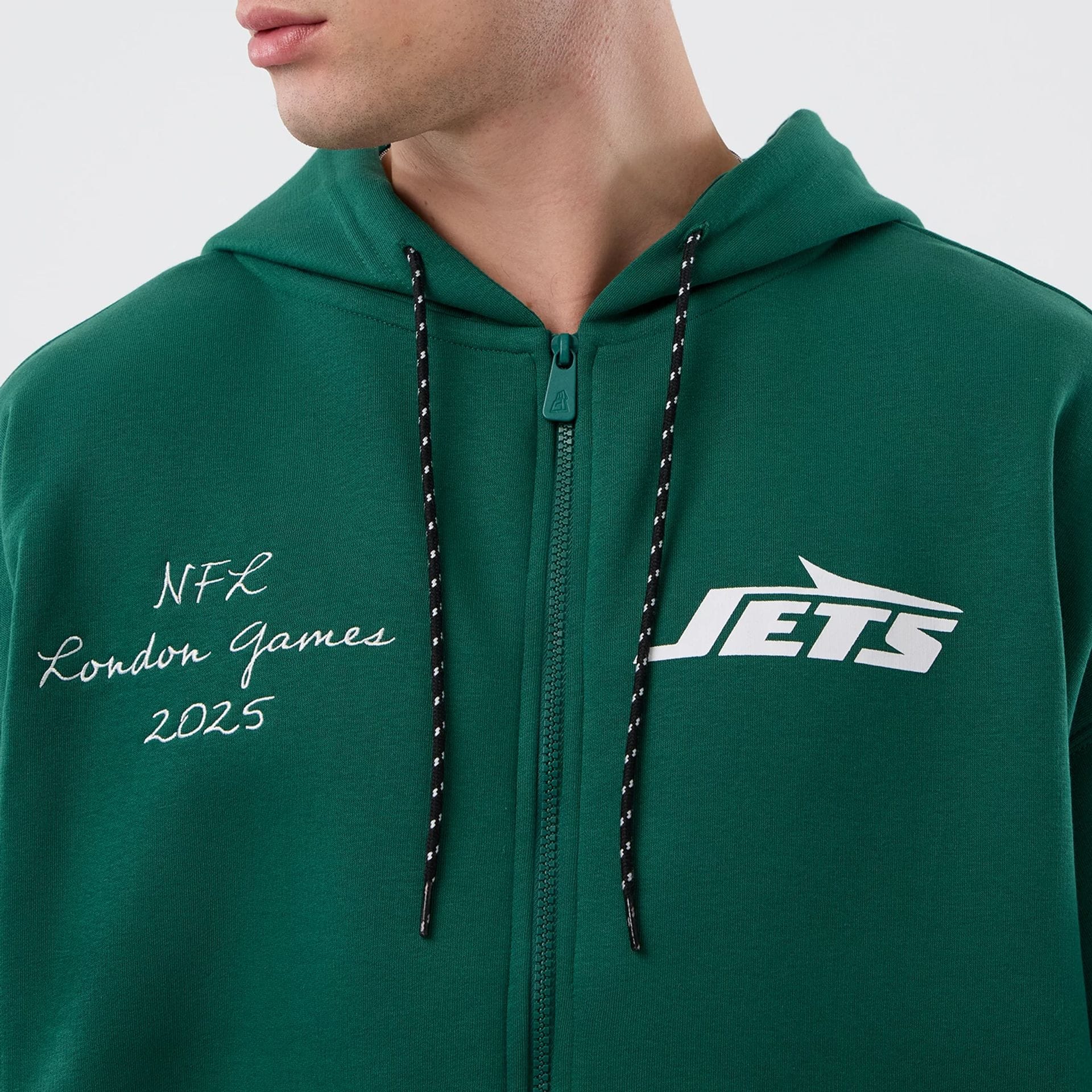 New York Jets NFL International Series Games Green Full Zip Hoodie - Image 3