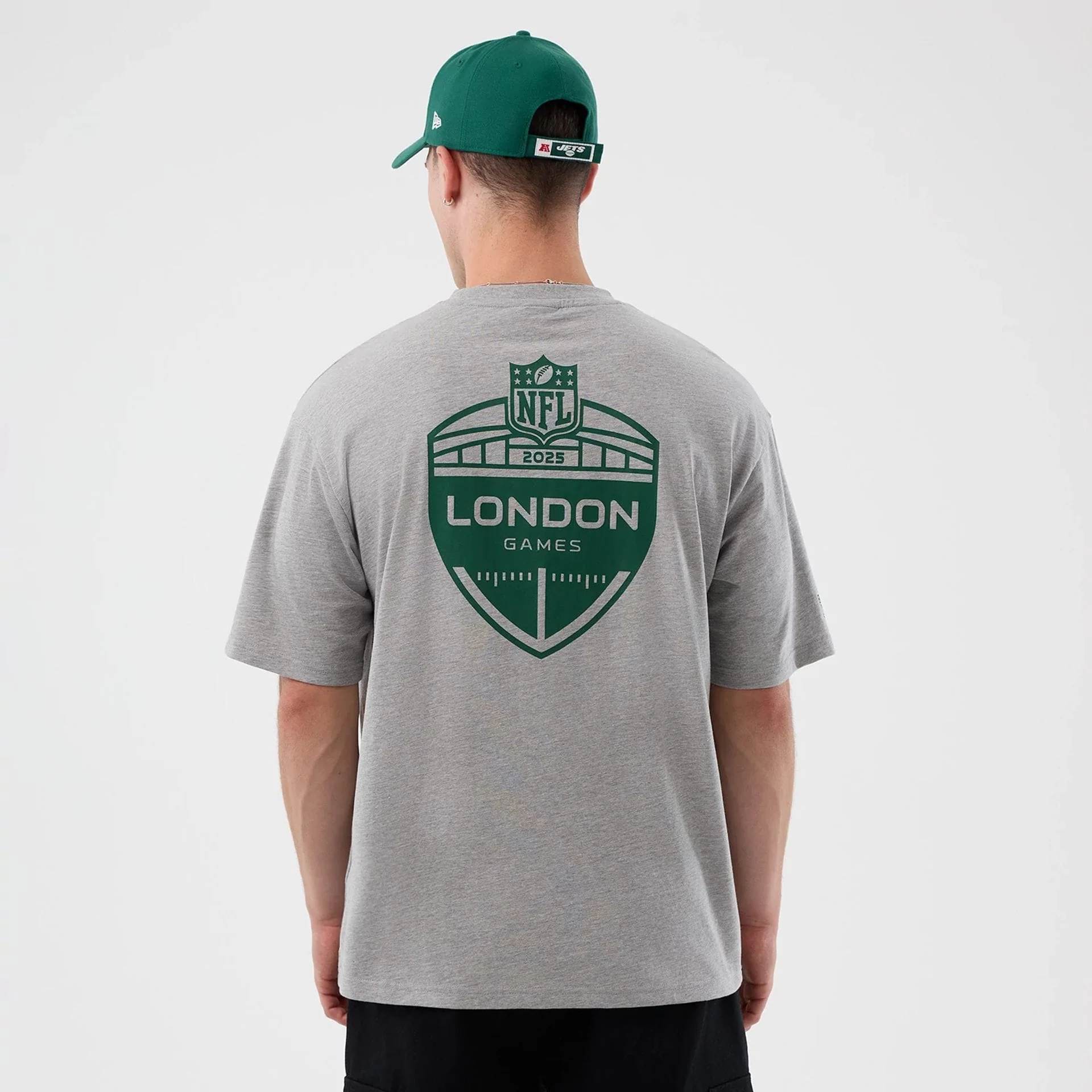 New York Jets NFL International Series Games Grey Oversized T-Shirt - Image 2