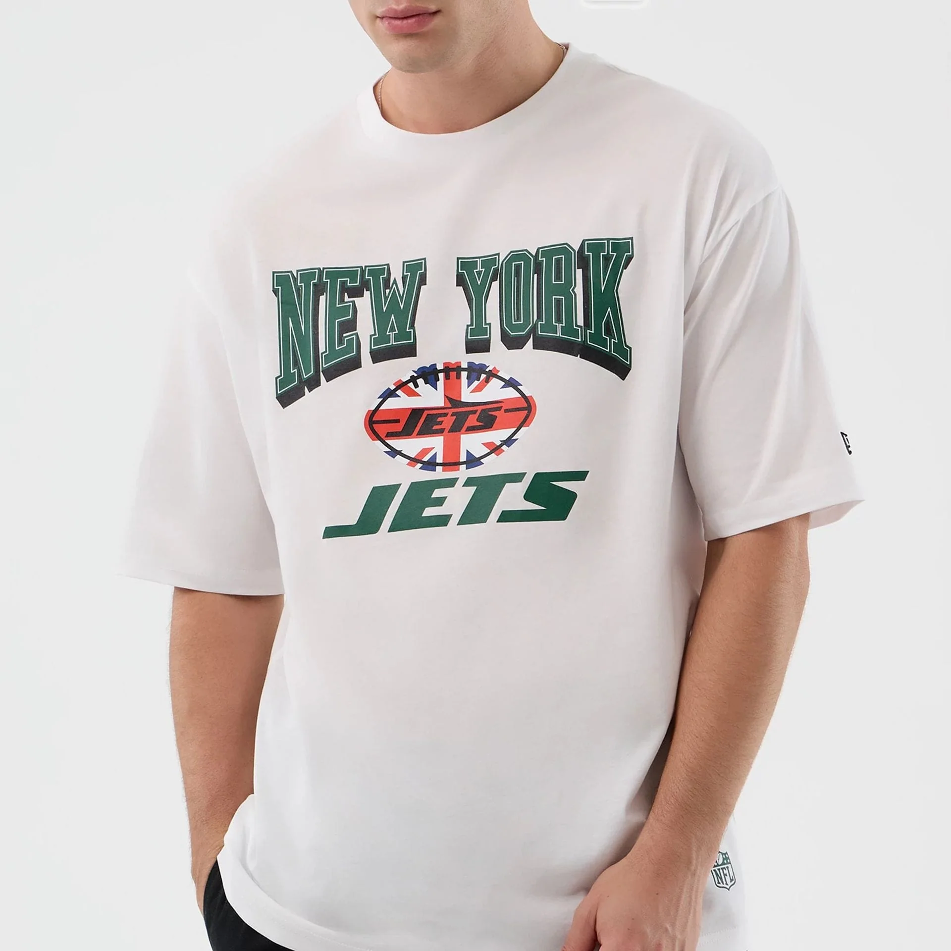New York Jets NFL International Series Games White Oversized T-Shirt - Image 3
