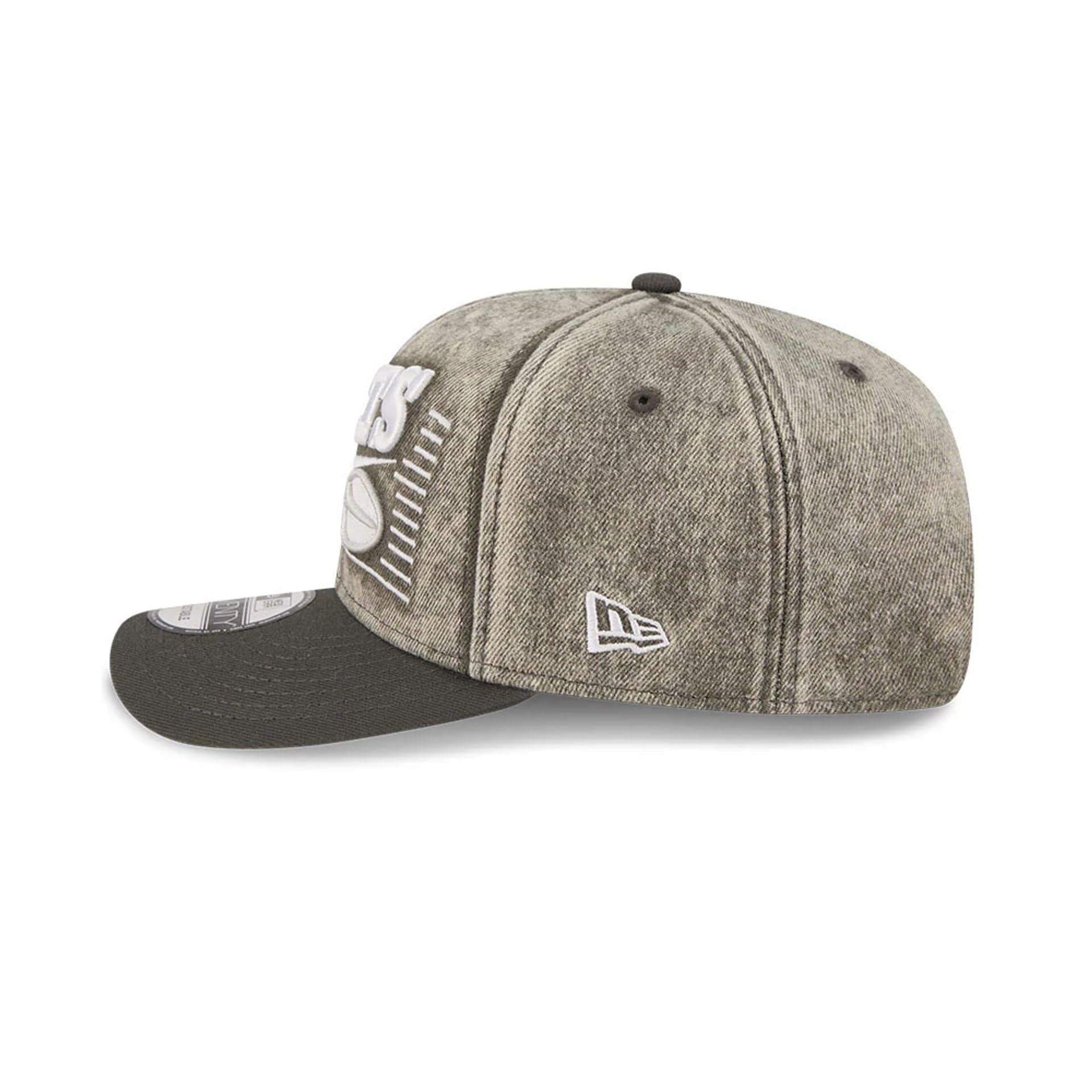 New York Jets NFL Washed Denim Dark Grey 9SEVENTY Stretch Snap Cap - Image 4