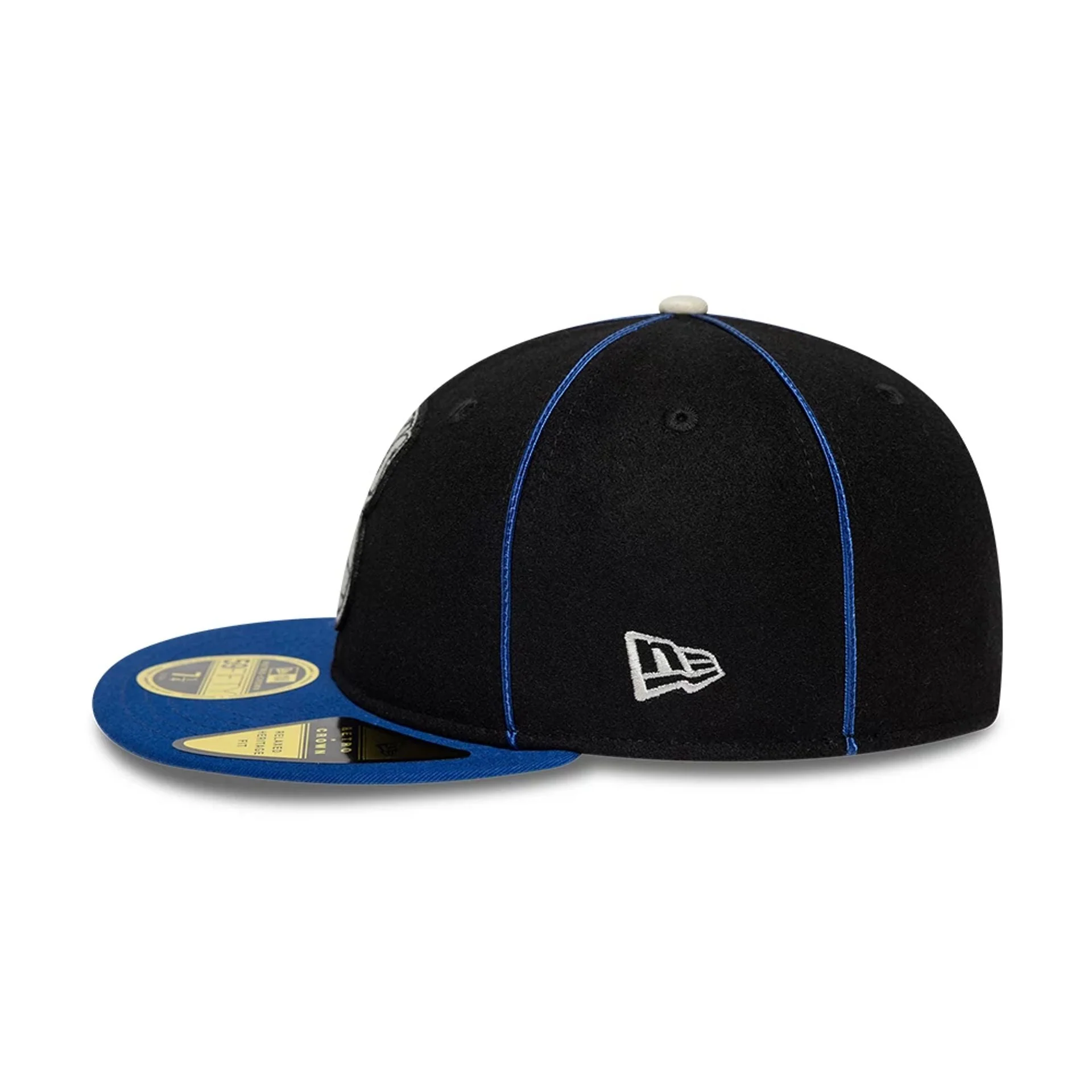 New York Knicks NBA Felt Logo Dark Blue Retro Crown 59FIFTY Fitted Cap - Image 6