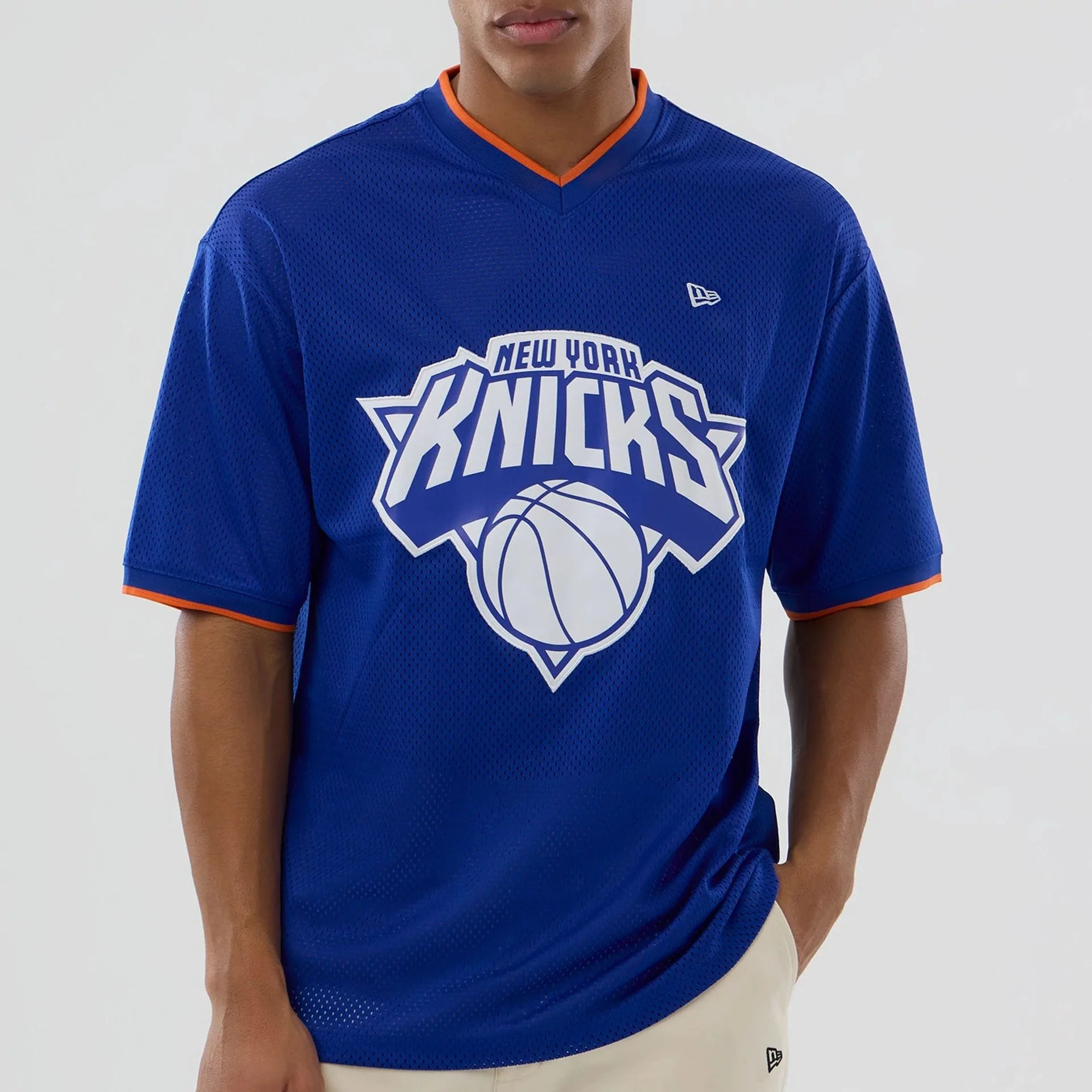 New York Knicks NBA Mesh Blue Oversized T-Shirt - Image 5