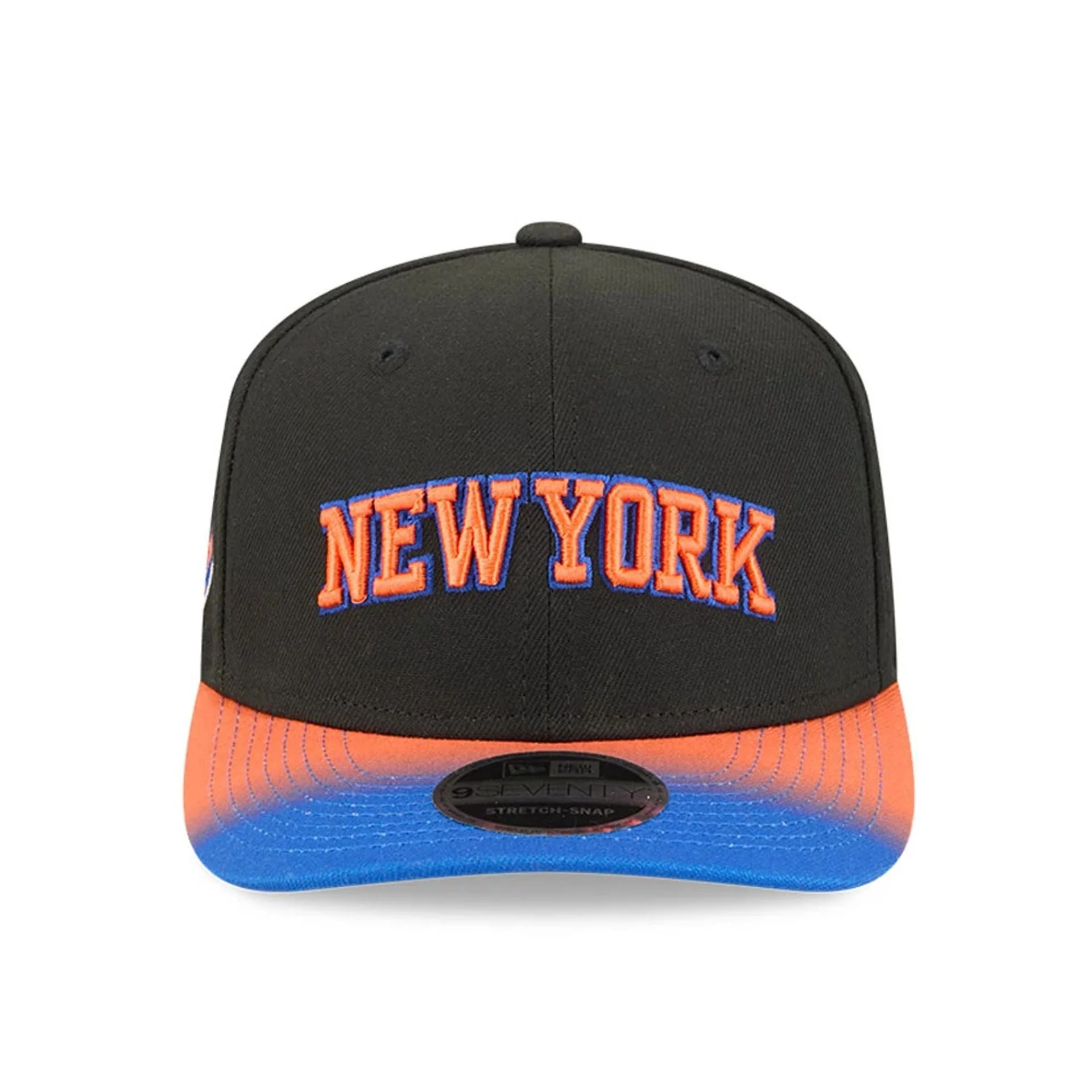 New York Knicks NBA Statement Black 9SEVENTY Stretch Snap Adjustable Cap - Image 3