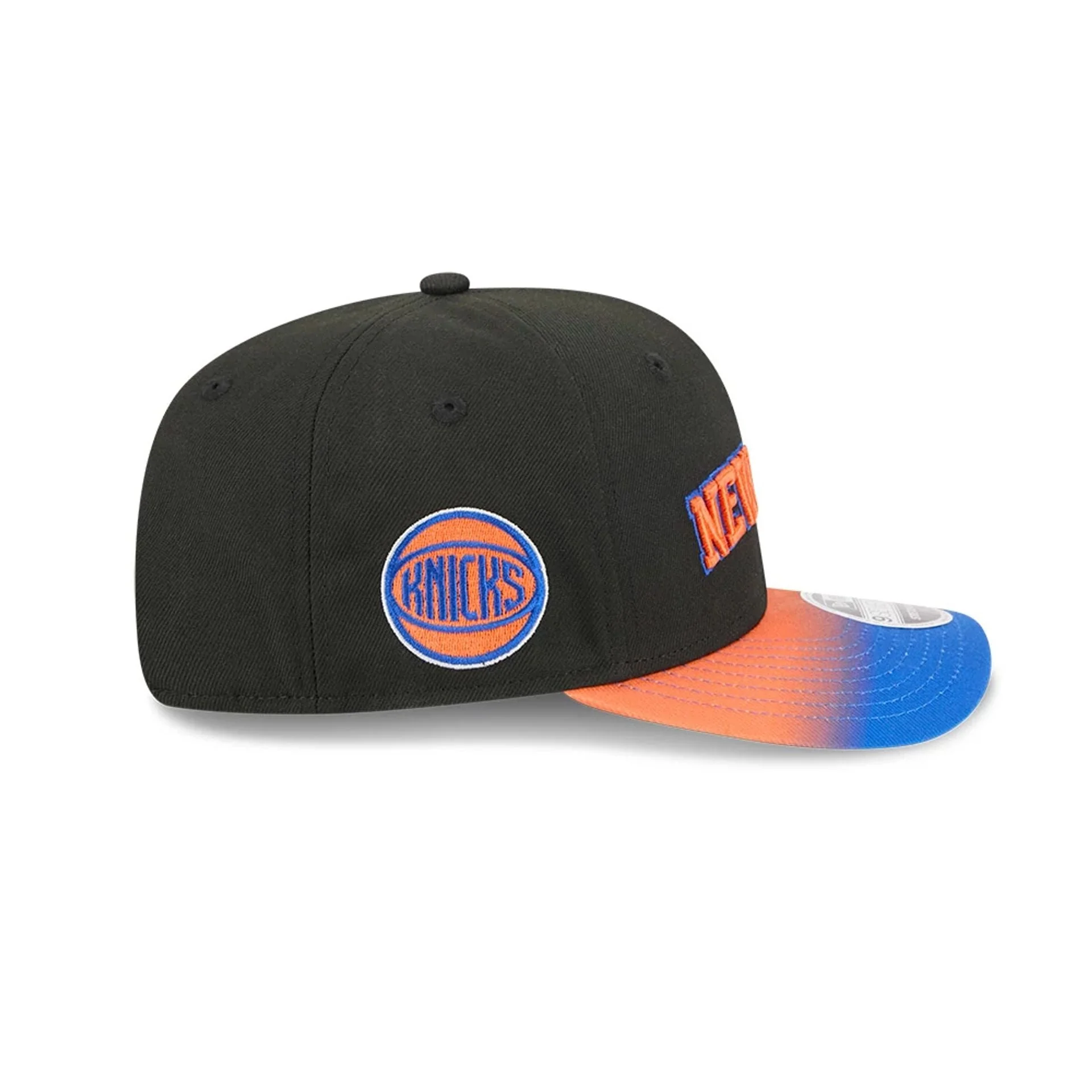 New York Knicks NBA Statement Black 9SEVENTY Stretch Snap Adjustable Cap - Image 5