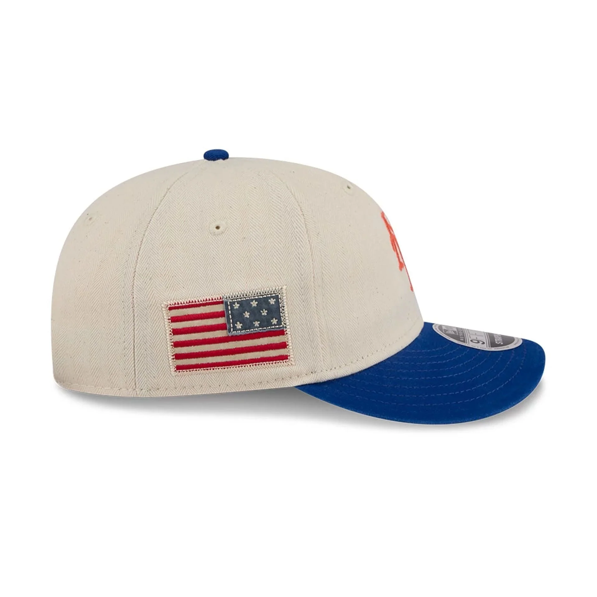 New York Mets MLB Americana Herringbone White Retro Crown 9FIFTY Adjustable Cap - Image 6