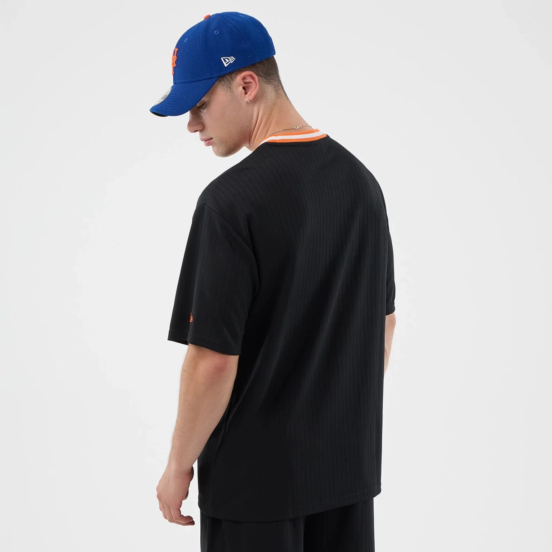 New York Mets MLB Arch Black Oversized T-Shirt - Image 7