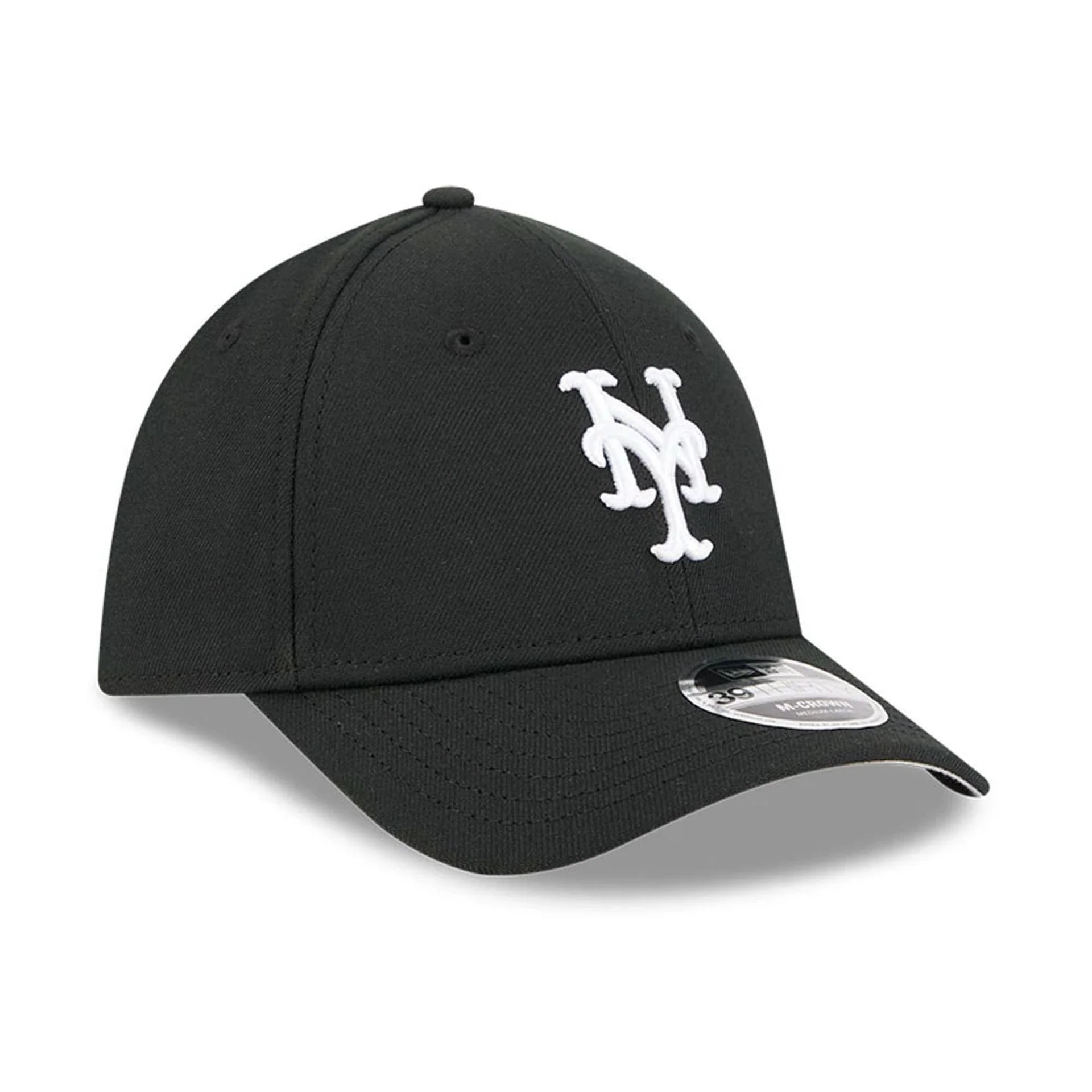 New York Mets MLB Black 39THIRTY M-Crown Stretch Fit Cap - Image 4