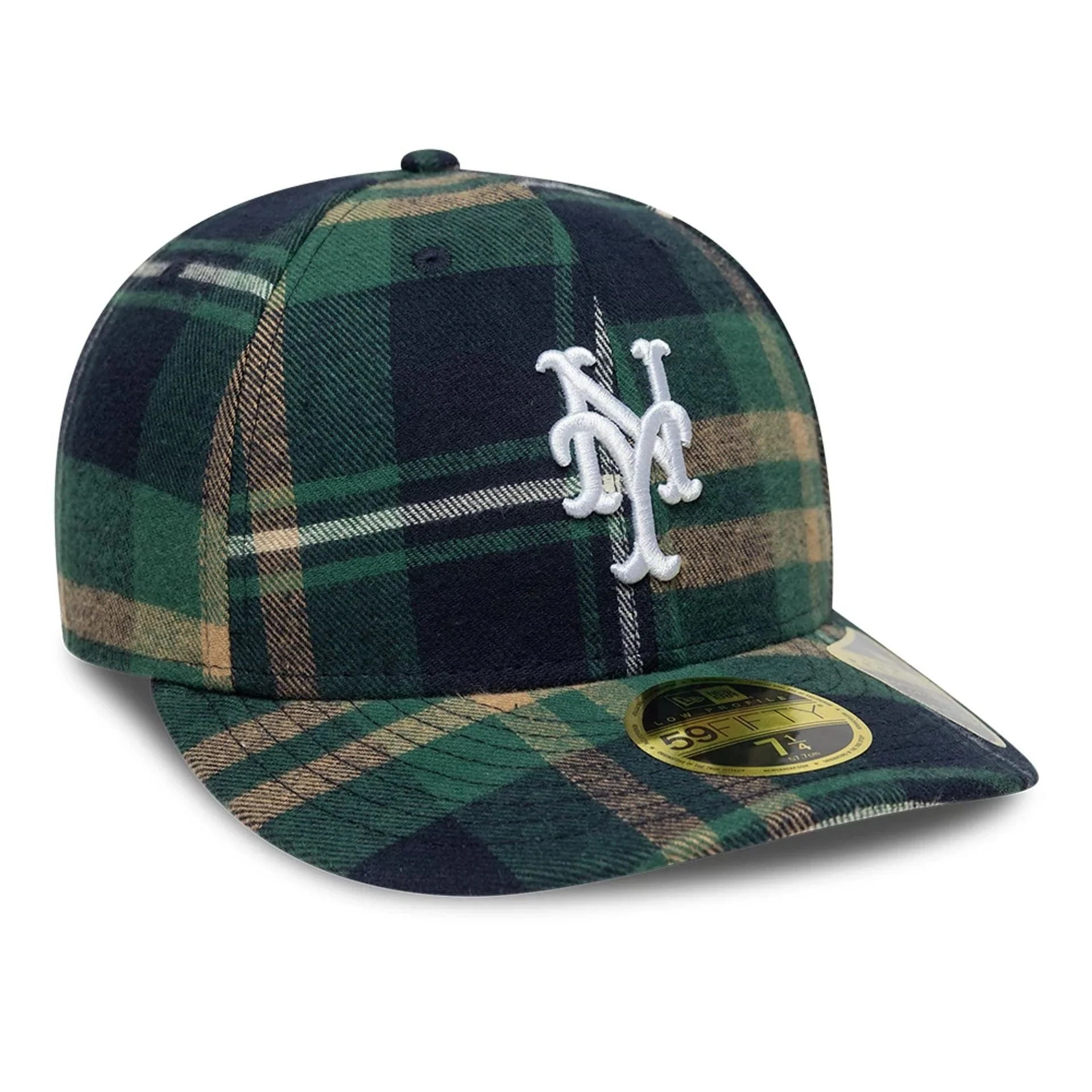 New York Mets MLB Check Dark Green Low Profile 59FIFTY Fitted Cap - Image 4