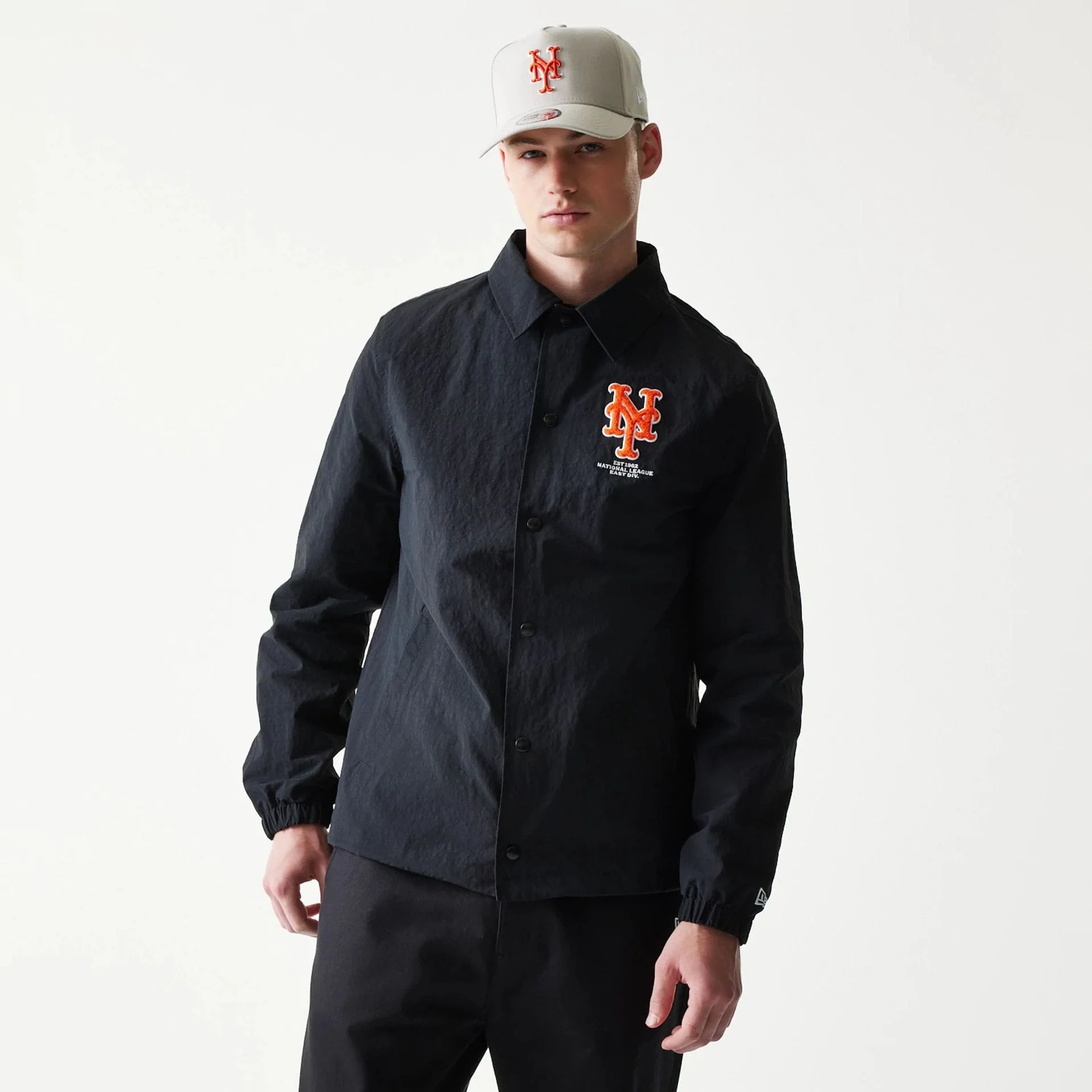 New York Mets MLB Coaches Black Jacket - Image 3