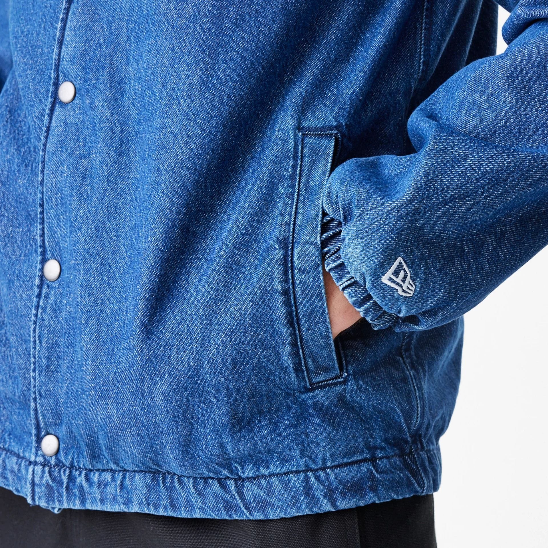 New York Mets MLB Denim Dark Blue Coaches Jacket - Image 5