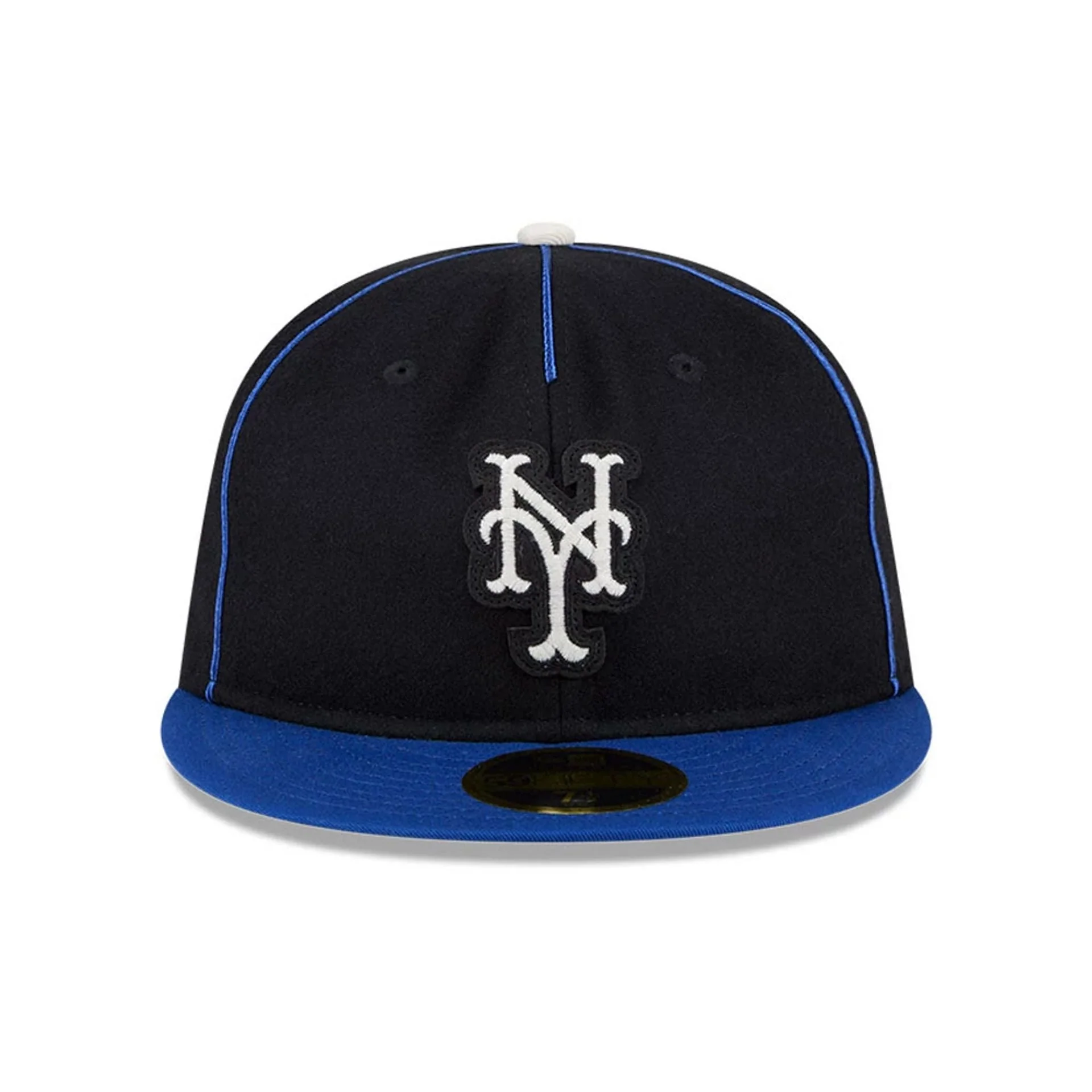 New York Mets MLB Felt Logo Blue Retro Crown 59FIFTY Fitted Cap - Image 3