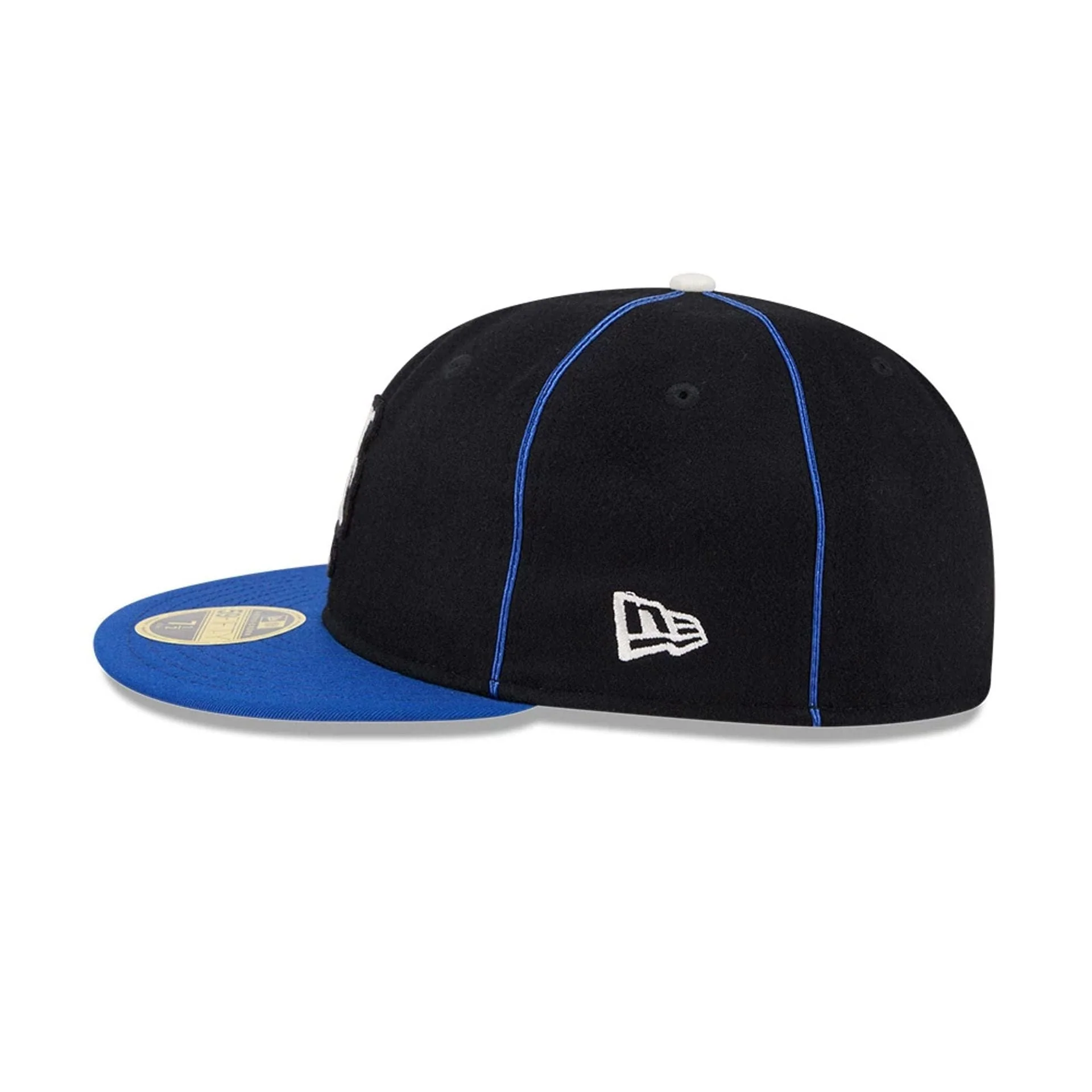 New York Mets MLB Felt Logo Blue Retro Crown 59FIFTY Fitted Cap - Image 5
