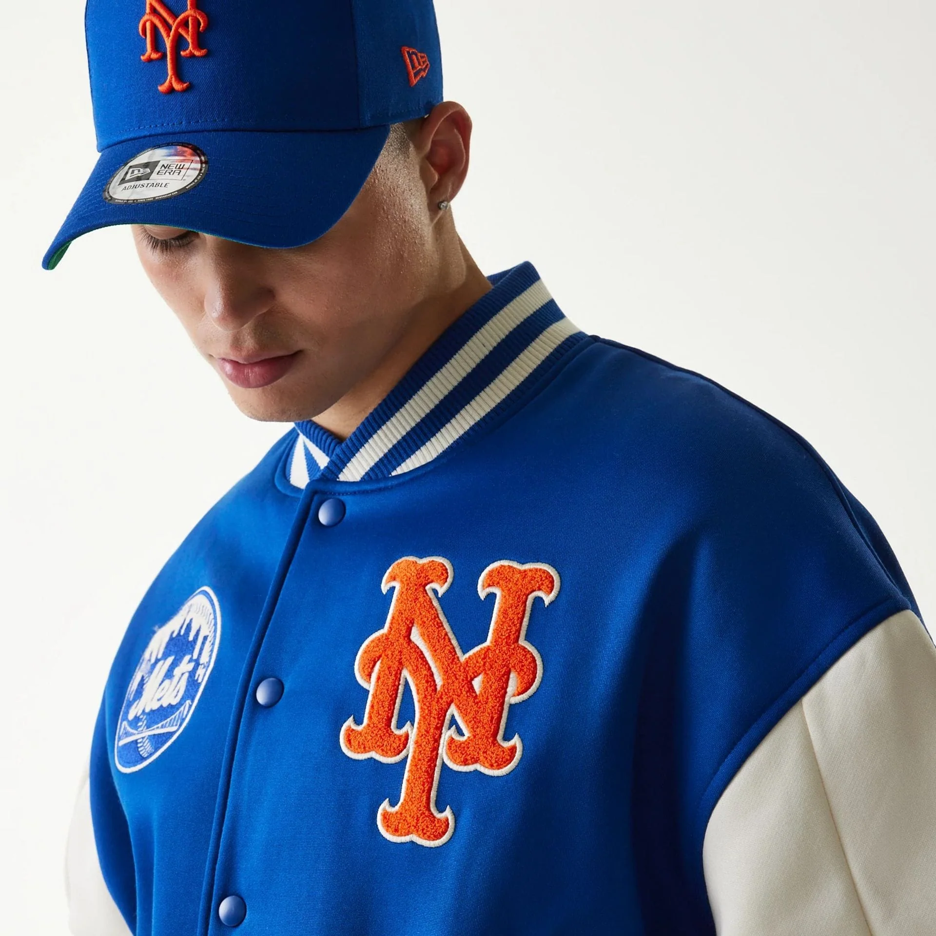 New York Mets MLB Jersey Blue Bomber Jacket - Image 3