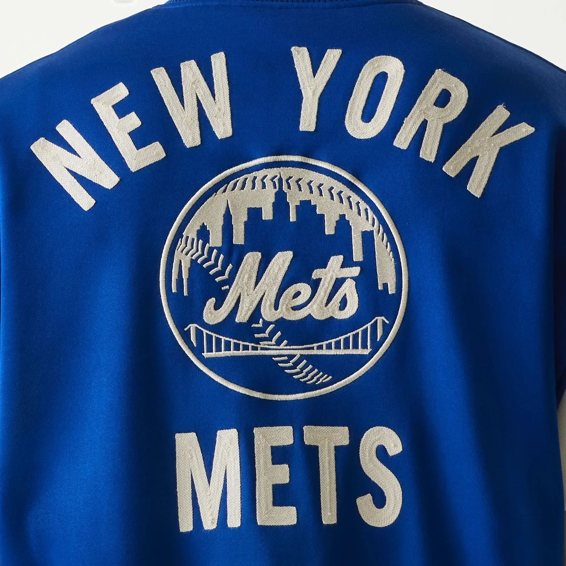 New York Mets MLB Jersey Blue Bomber Jacket - Image 4
