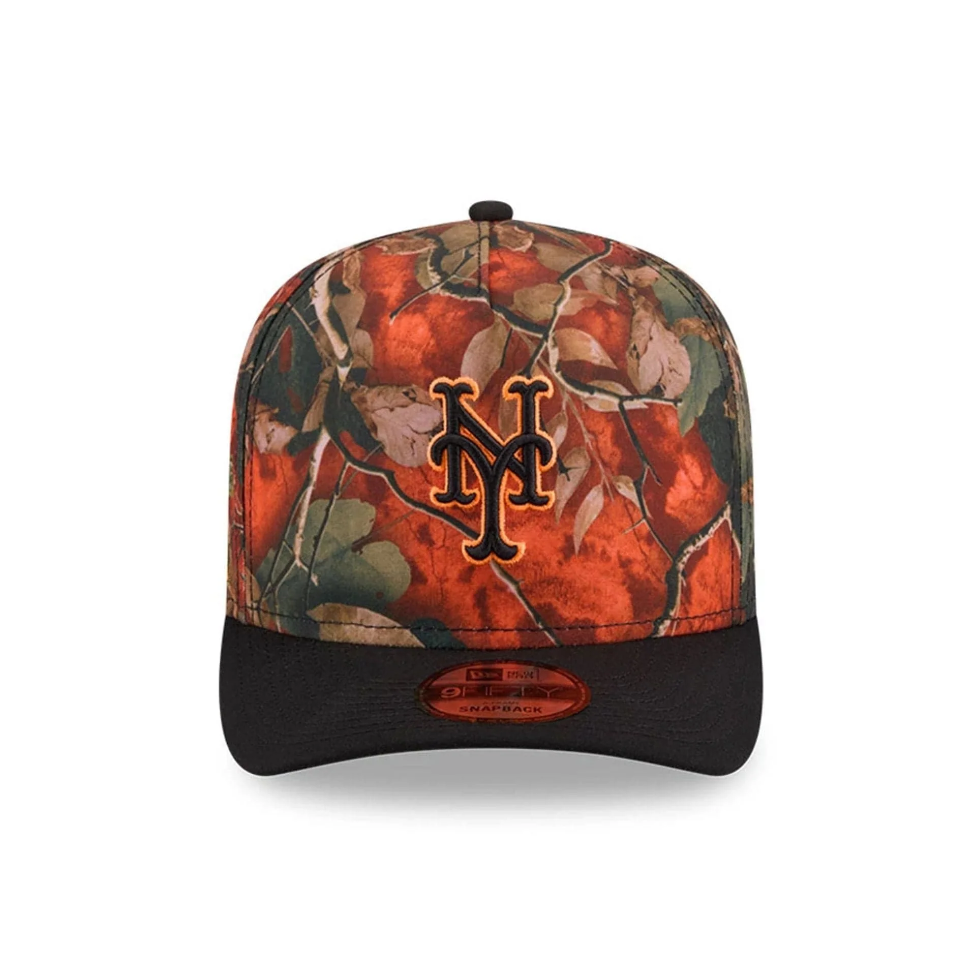 New York Mets MLB Leaves Bright Orange 9FIFTY A-Frame Snapback Cap - Image 3
