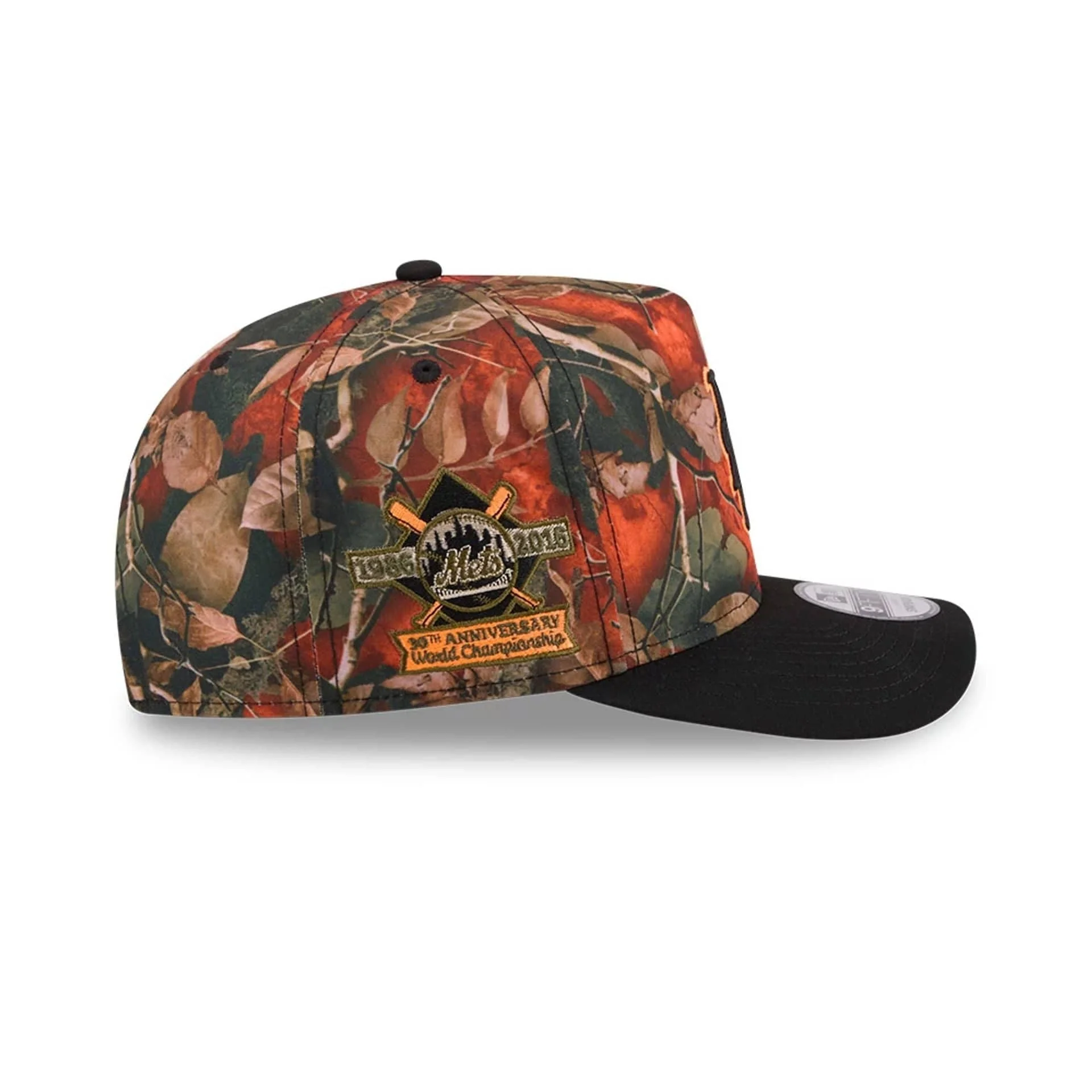 New York Mets MLB Leaves Bright Orange 9FIFTY A-Frame Snapback Cap - Image 5