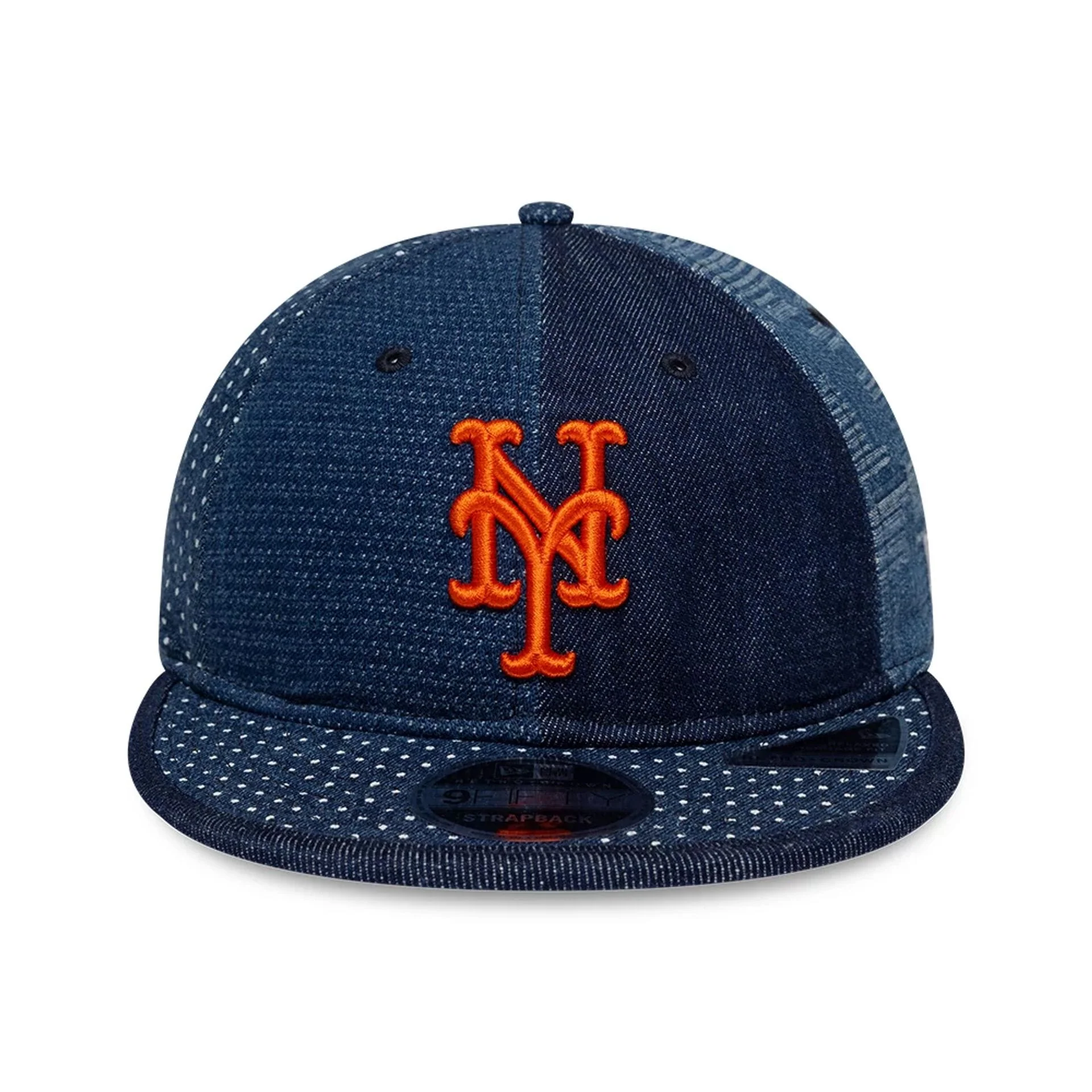 New York Mets MLB Multi Denim Dark Blue Retro Crown 9FIFTY Adjustable Cap - Image 2