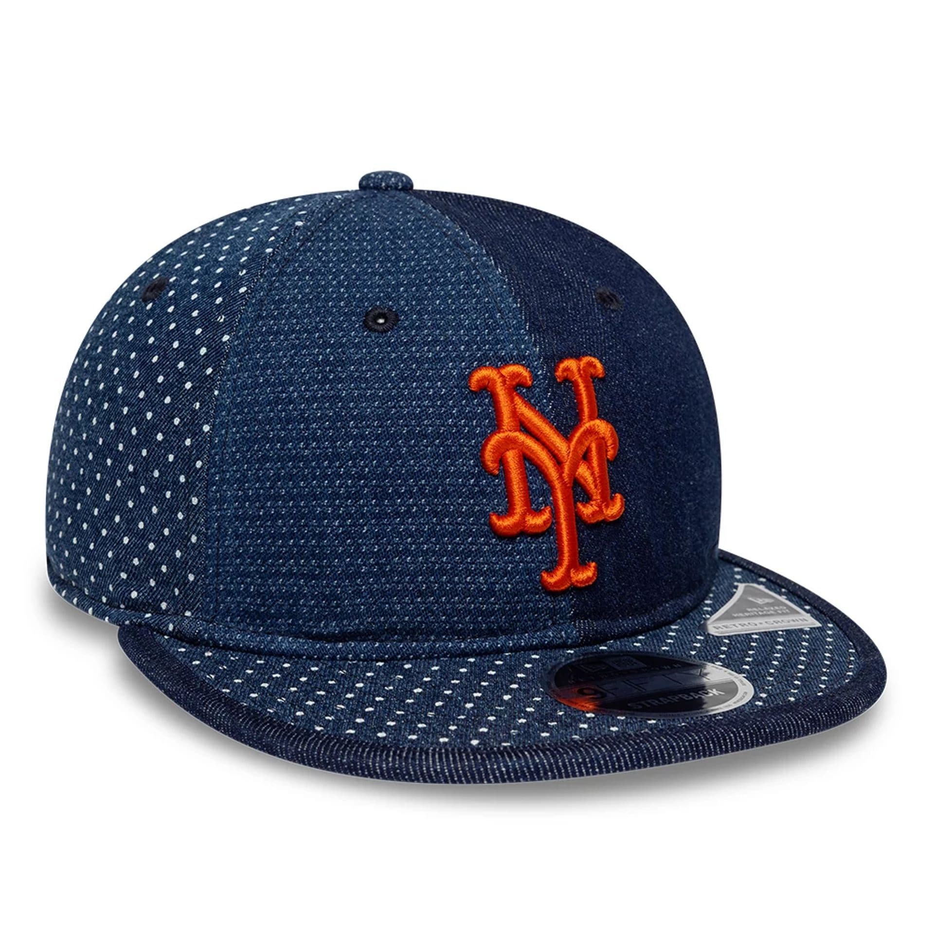 New York Mets MLB Multi Denim Dark Blue Retro Crown 9FIFTY Adjustable Cap - Image 3