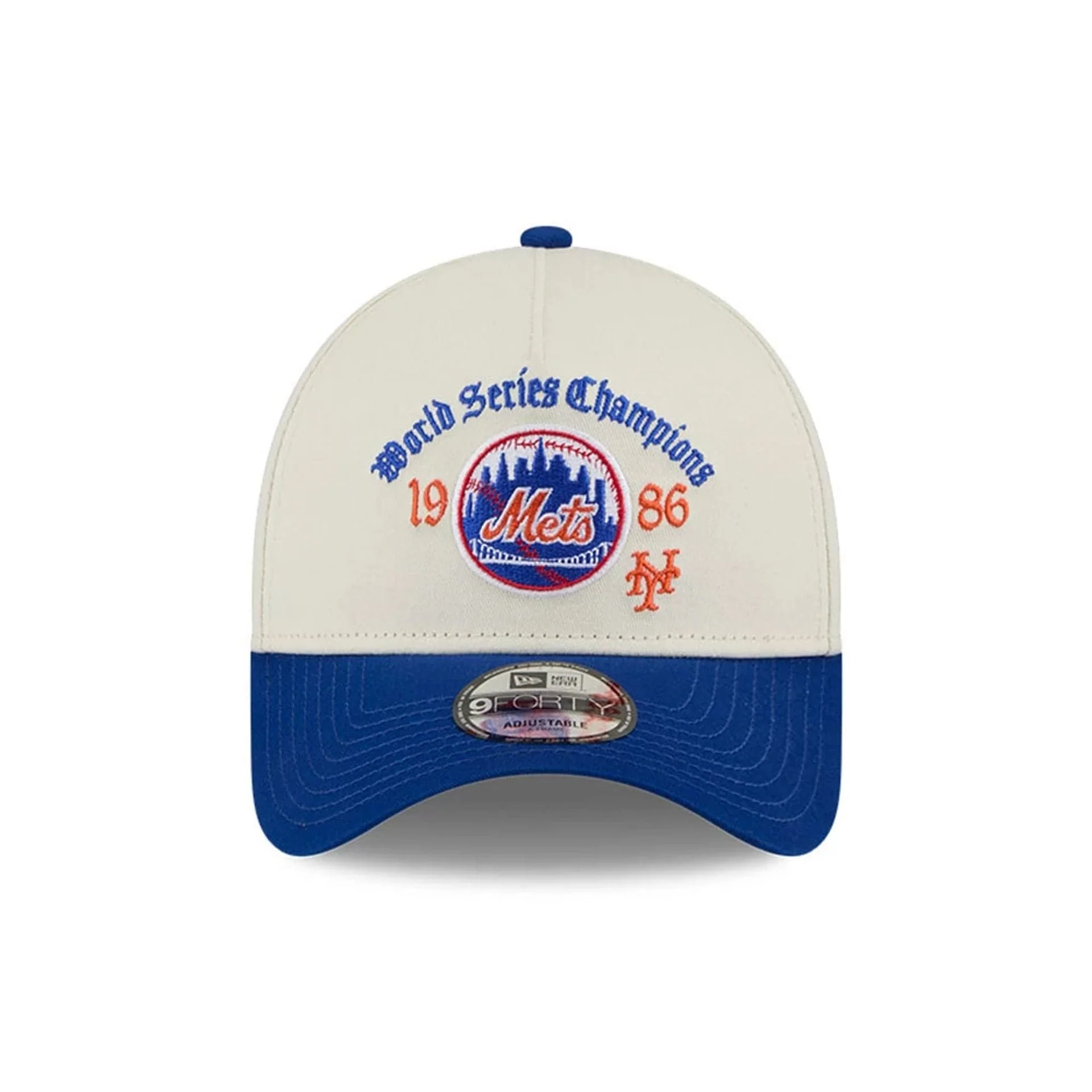 New York Mets MLB Old English White 9FORTY A-Frame Adjustable Cap - Image 3