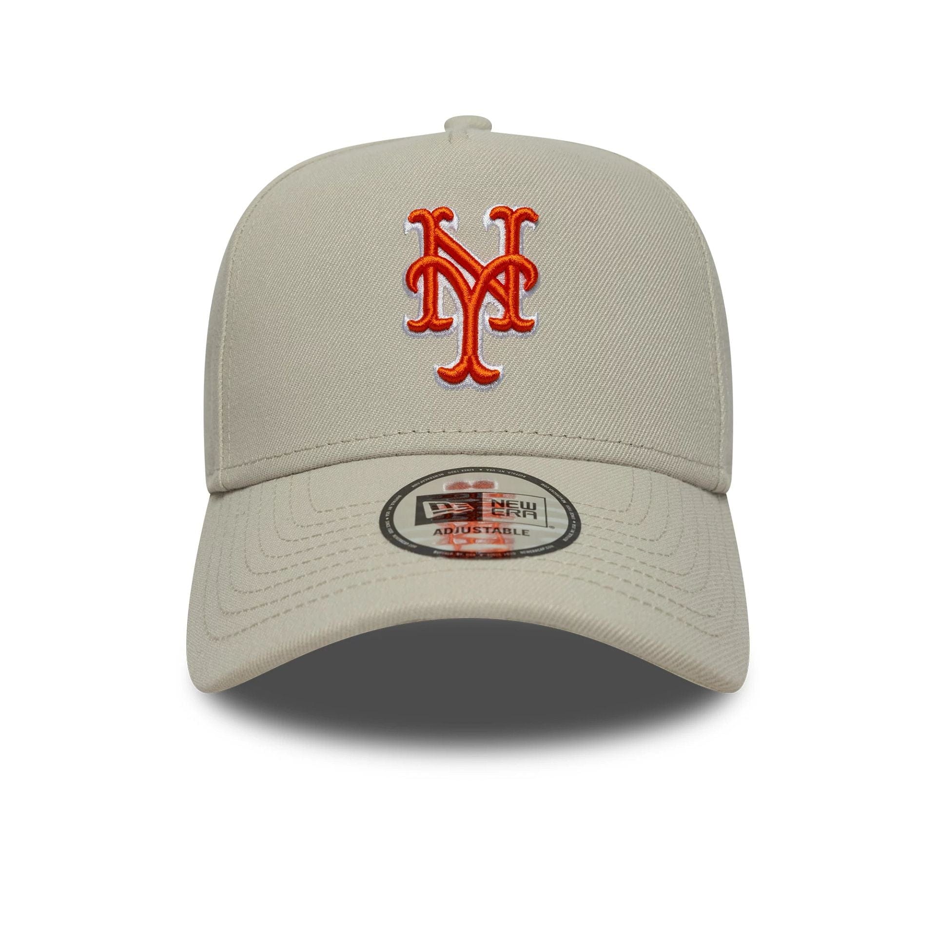 New York Mets MLB Outline Script Light Beige 9FORTY E-Frame Cap - Image 2