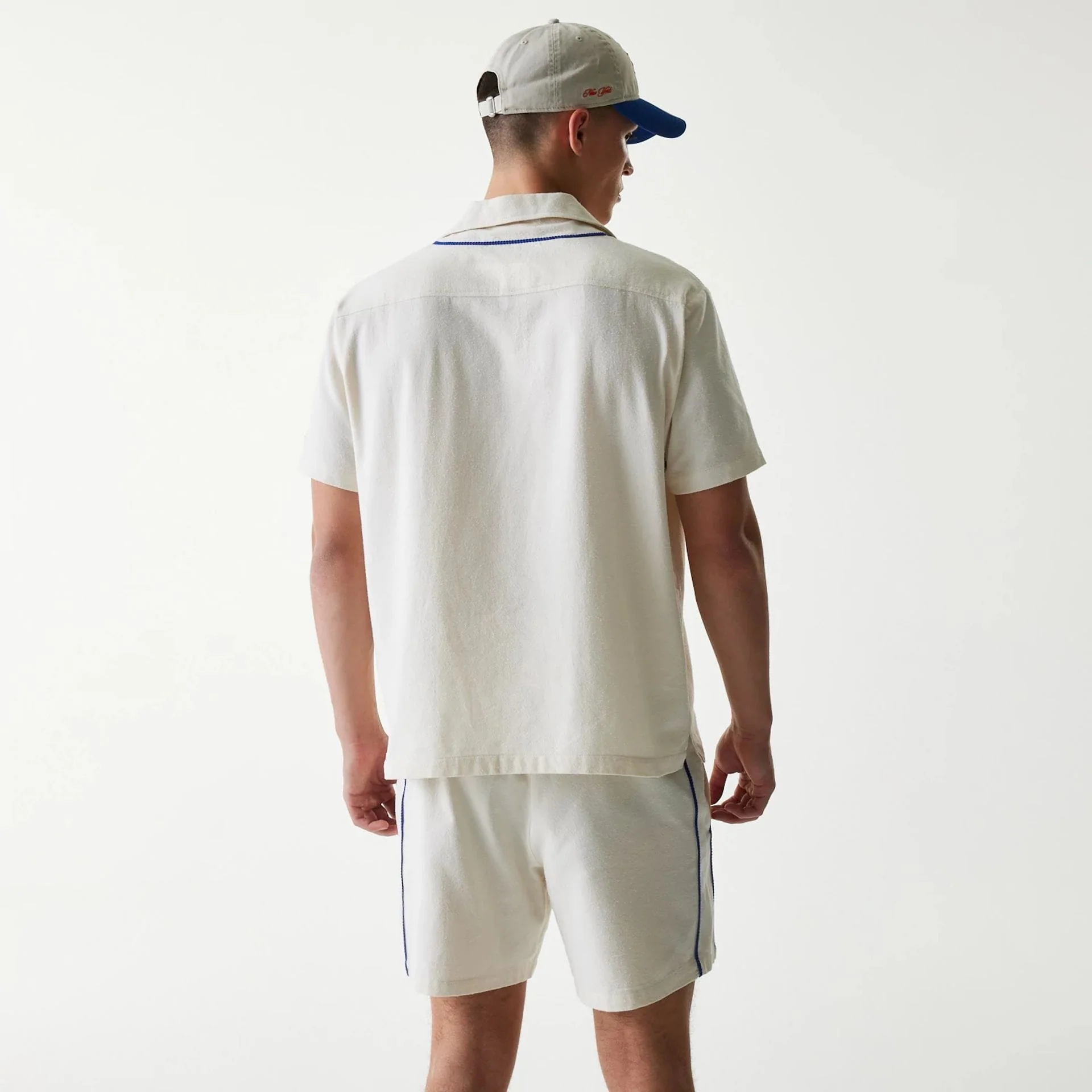 New York Mets MLB Piping Open Cream Short Sleeve Shirt - Image 2