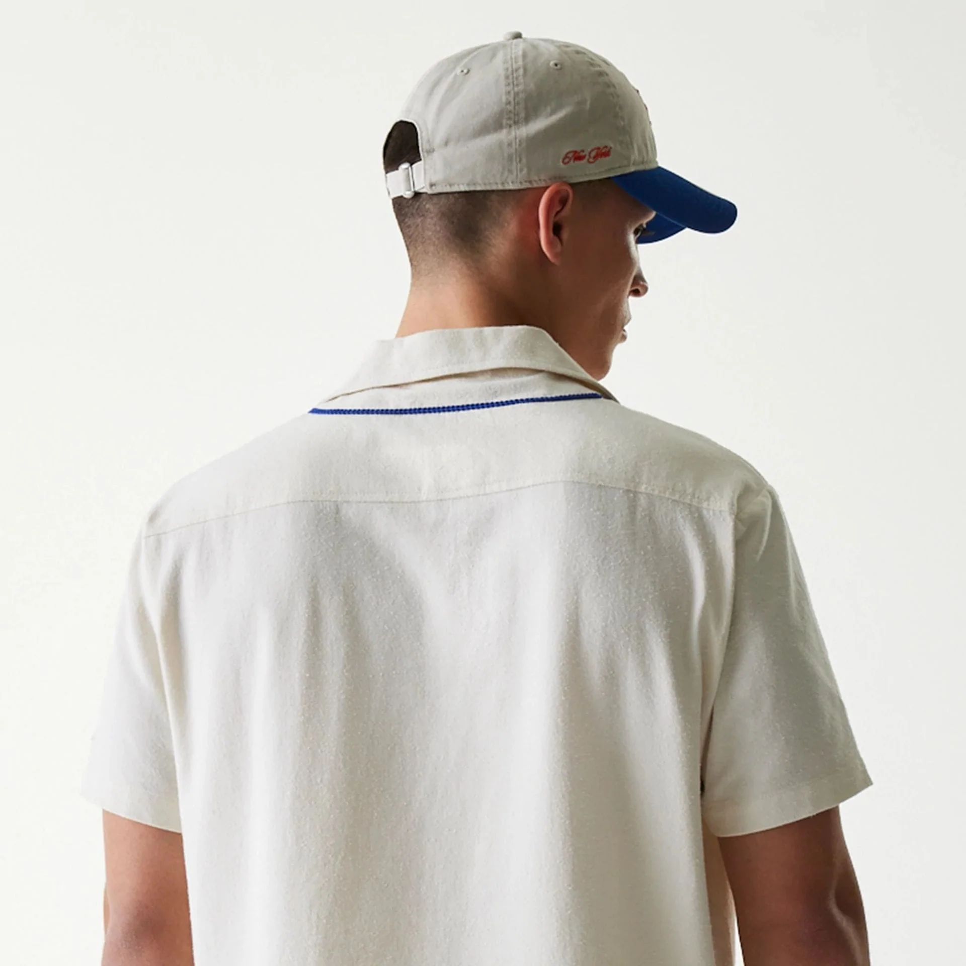 New York Mets MLB Piping Open Cream Short Sleeve Shirt - Image 7