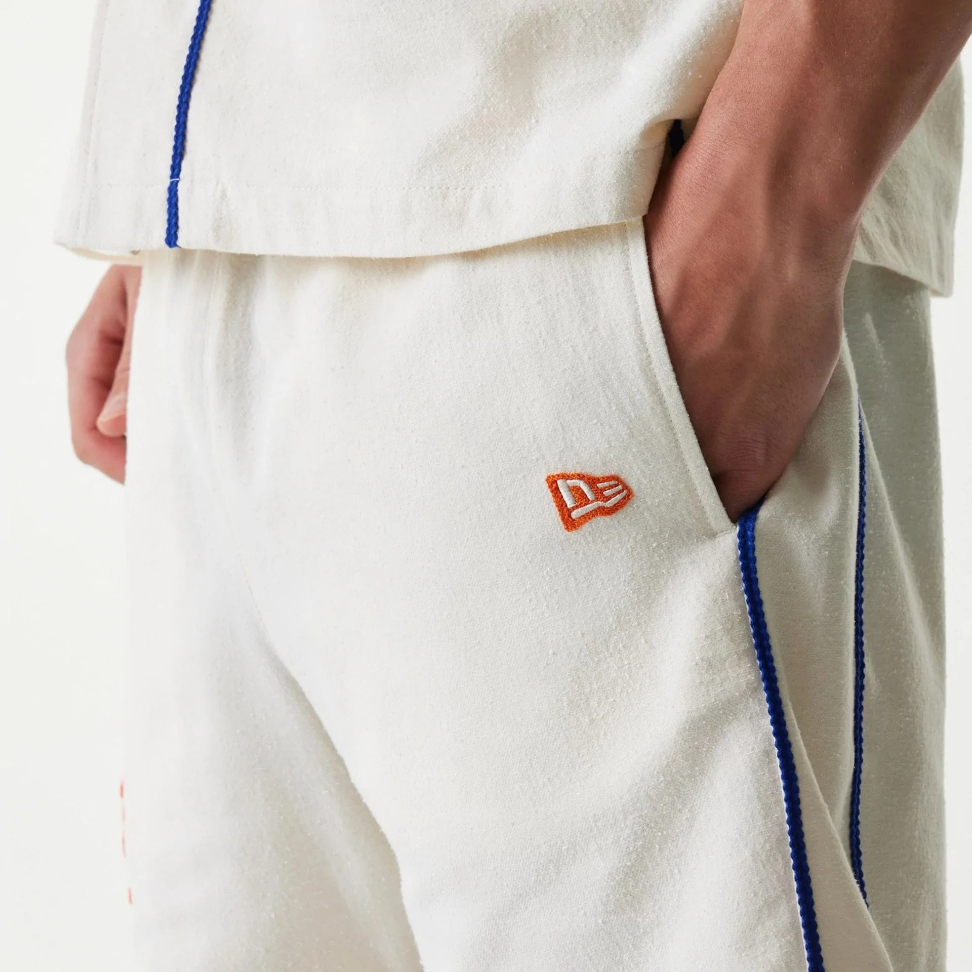 New York Mets MLB Piping Open Cream Shorts - Image 5