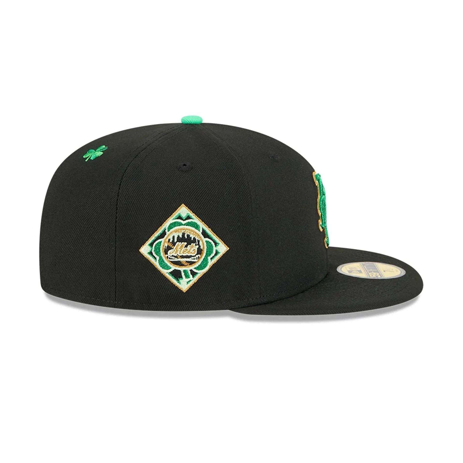 New York Mets MLB Saint Patrick's Day Black 59FIFTY Fitted Cap - Image 4