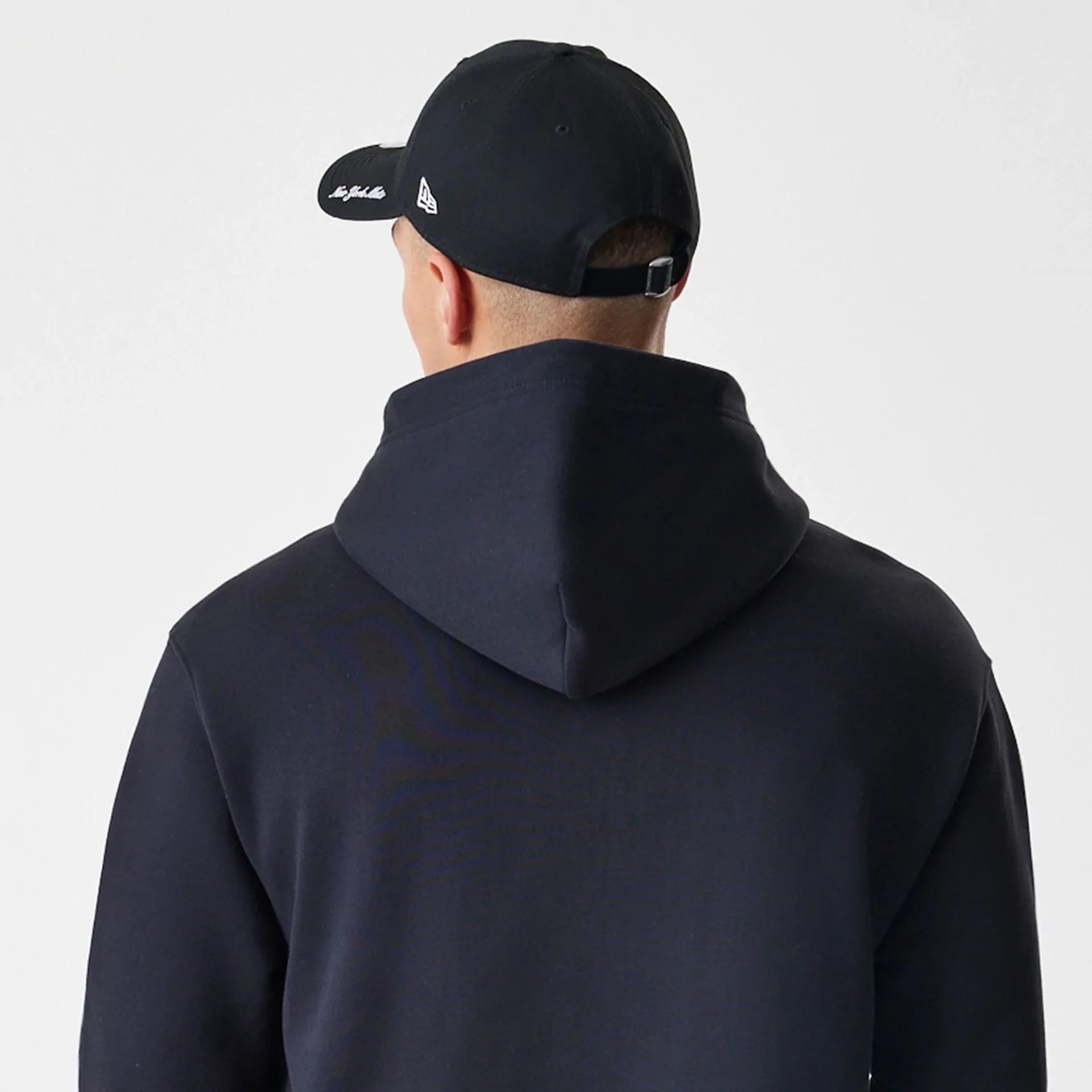 New York Mets MLB Script Black Oversized Pullover Hoodie - Image 8