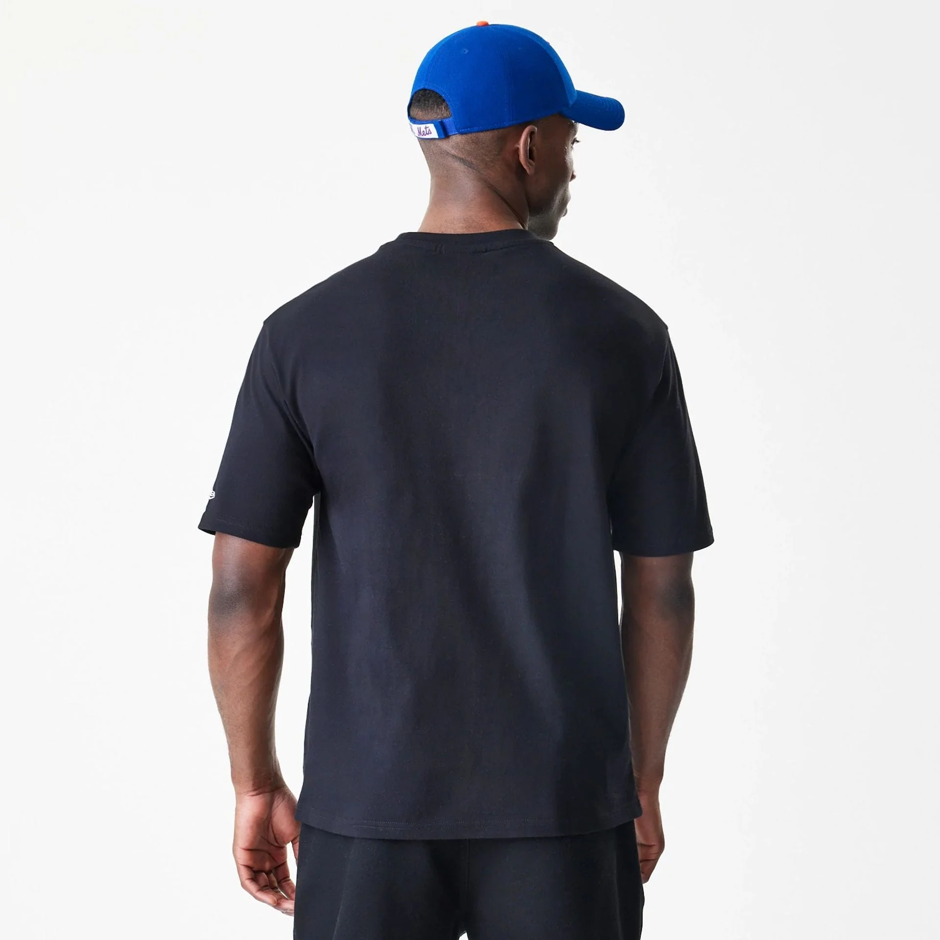 New York Mets MLB Script Black Oversized T-Shirt - Image 2